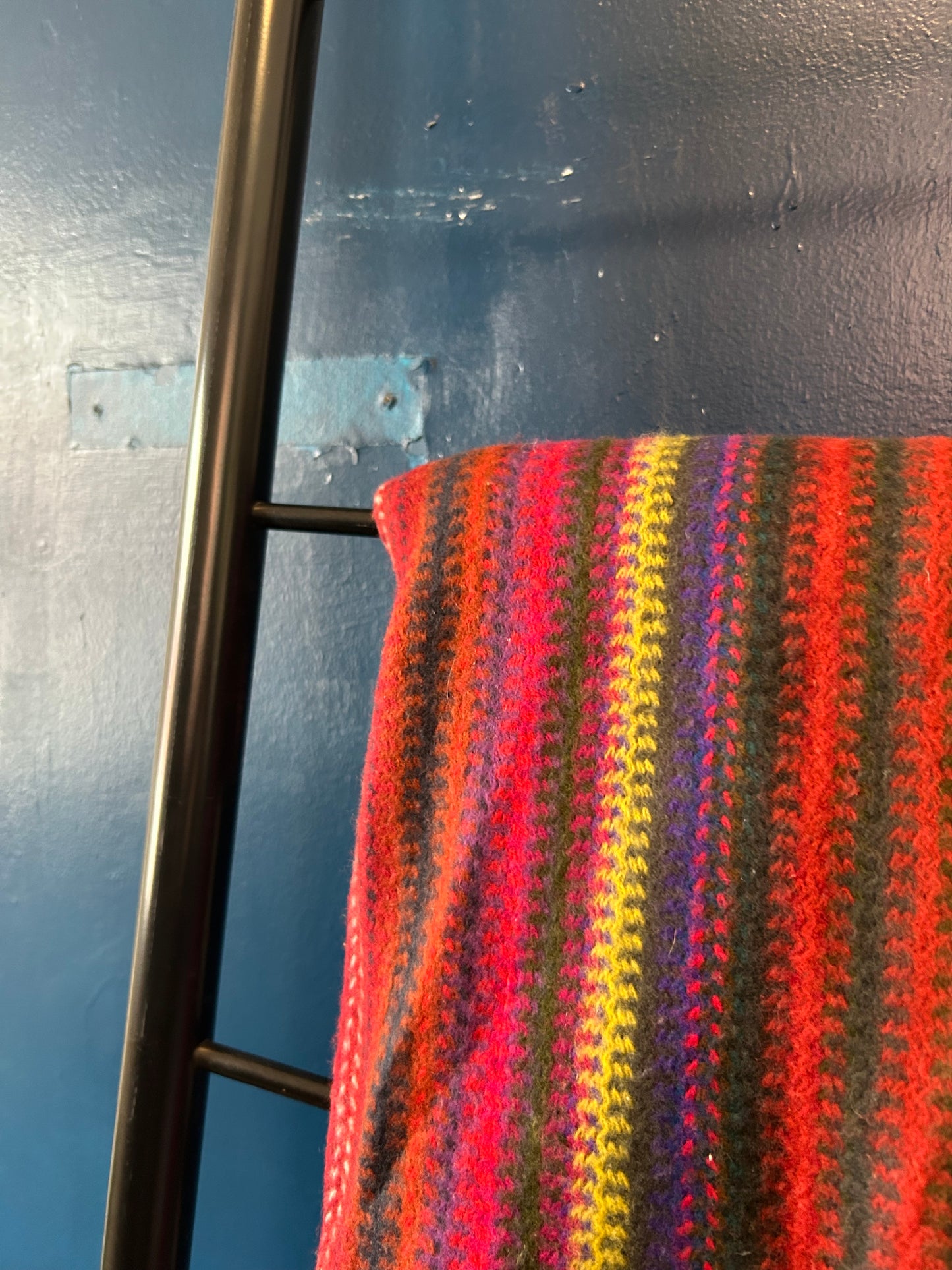 90’s Vintage Multi Colour Tassle Blanket Scarf