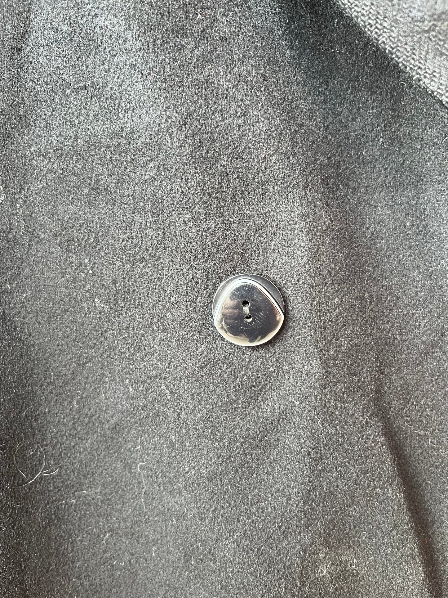 90’s Vintage Black Wool Double Breasted Coat / Size L