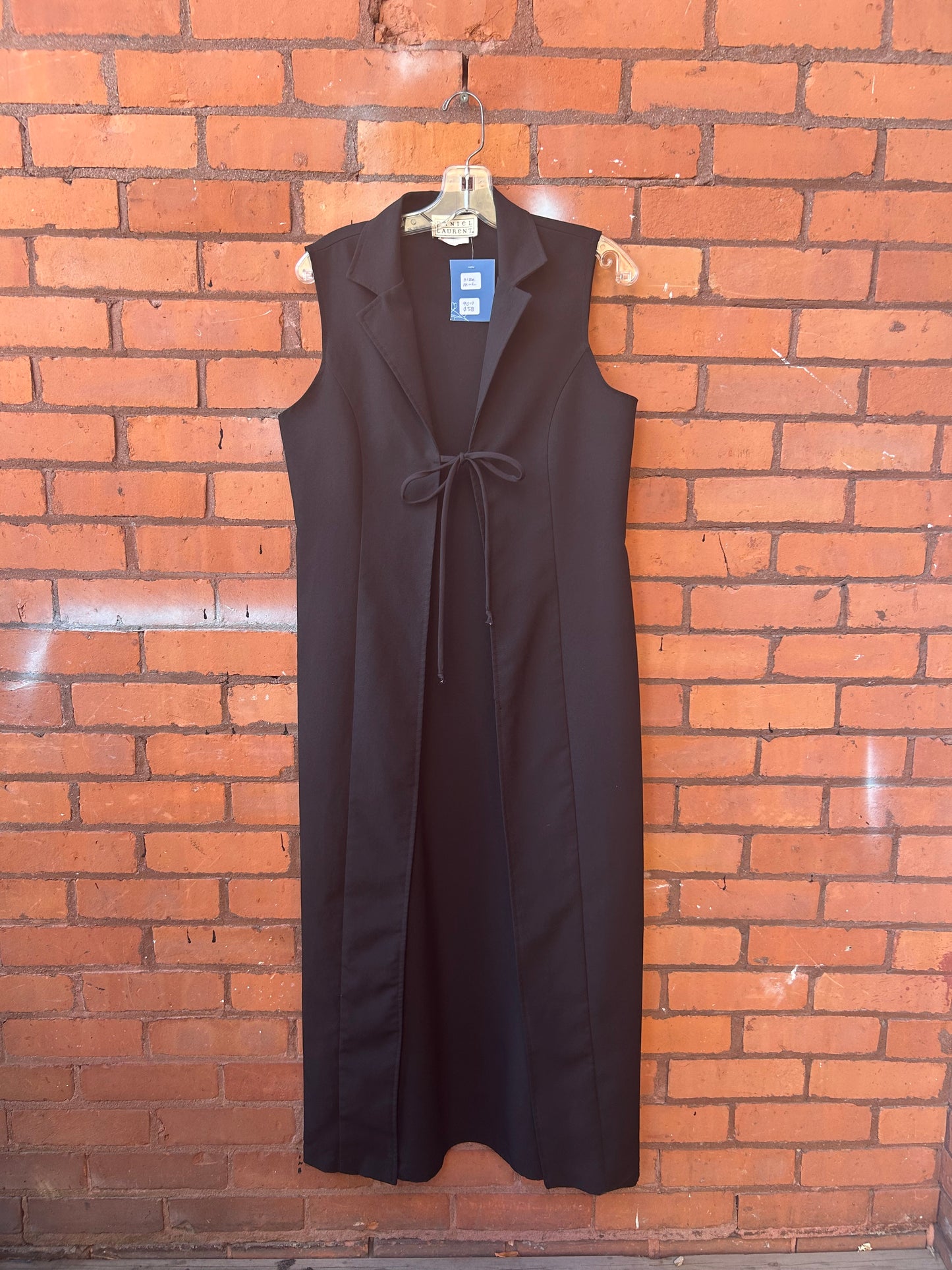 90’s Vintage Black Tie Duster / Size M-L