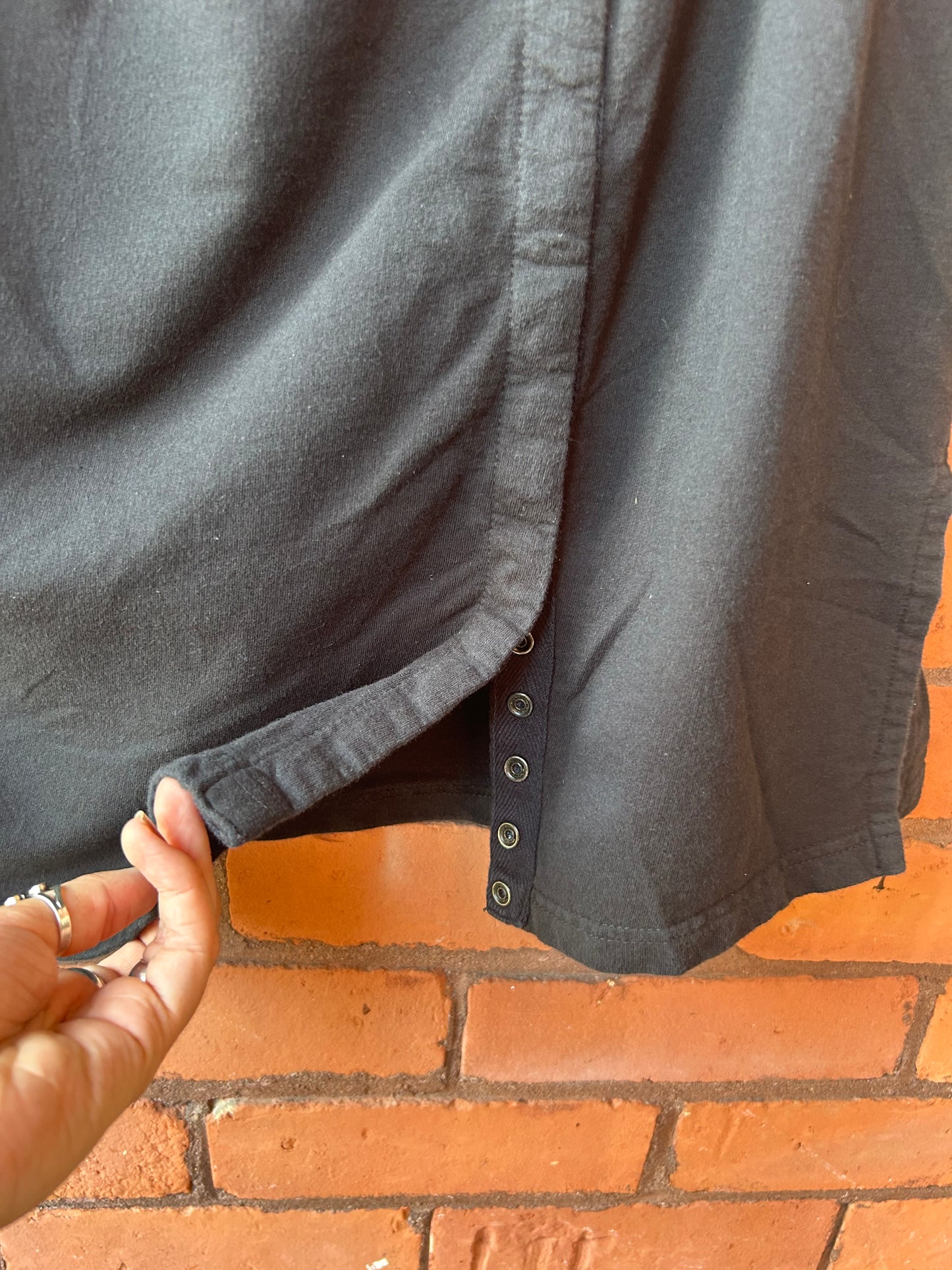 90’s Vintage Black Cotton Sporty Mini Skirt / 40 - 46 Waist