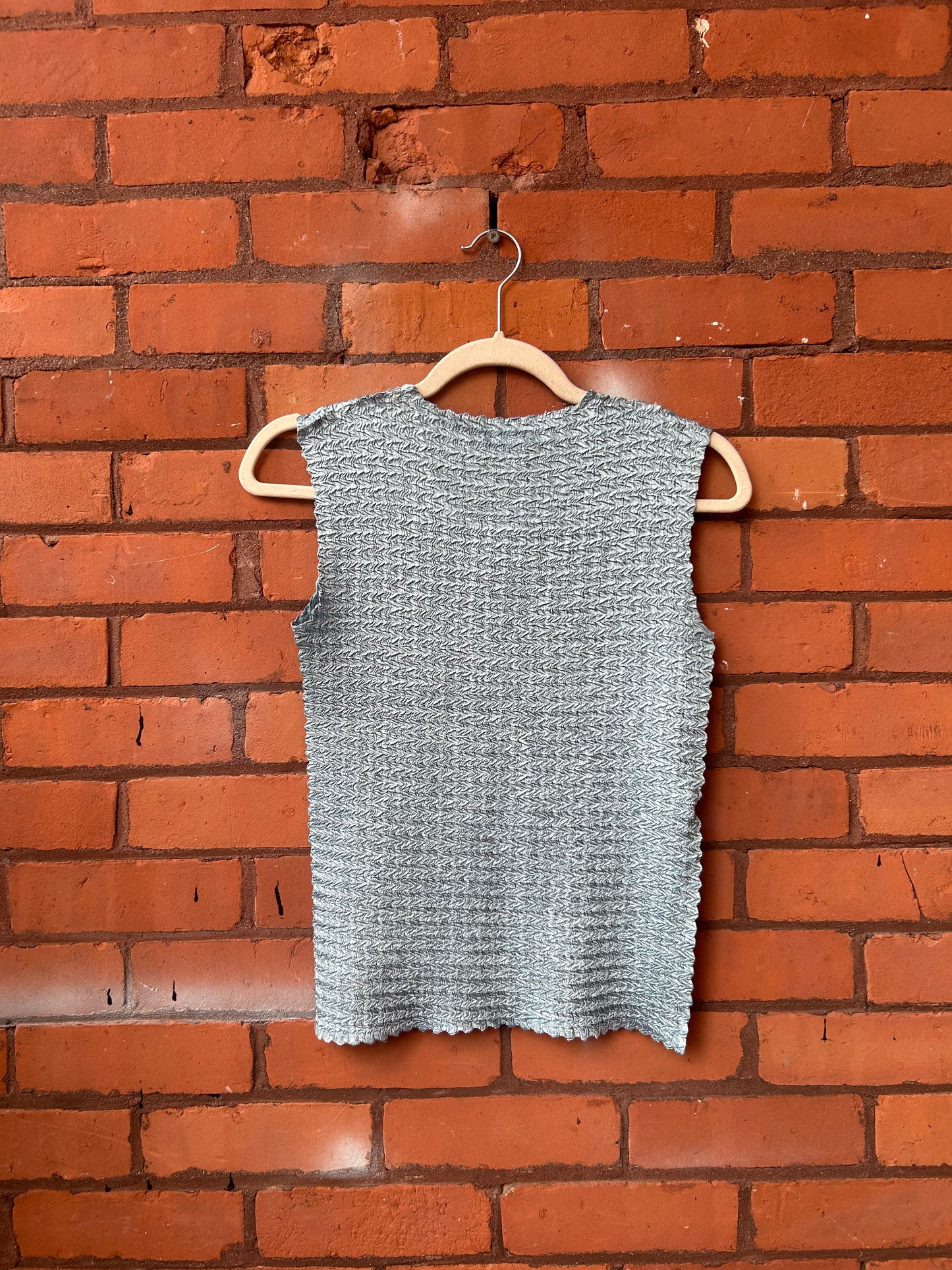 90’s Vintage Light Blue Satin Ruched Tank Top / Size M
