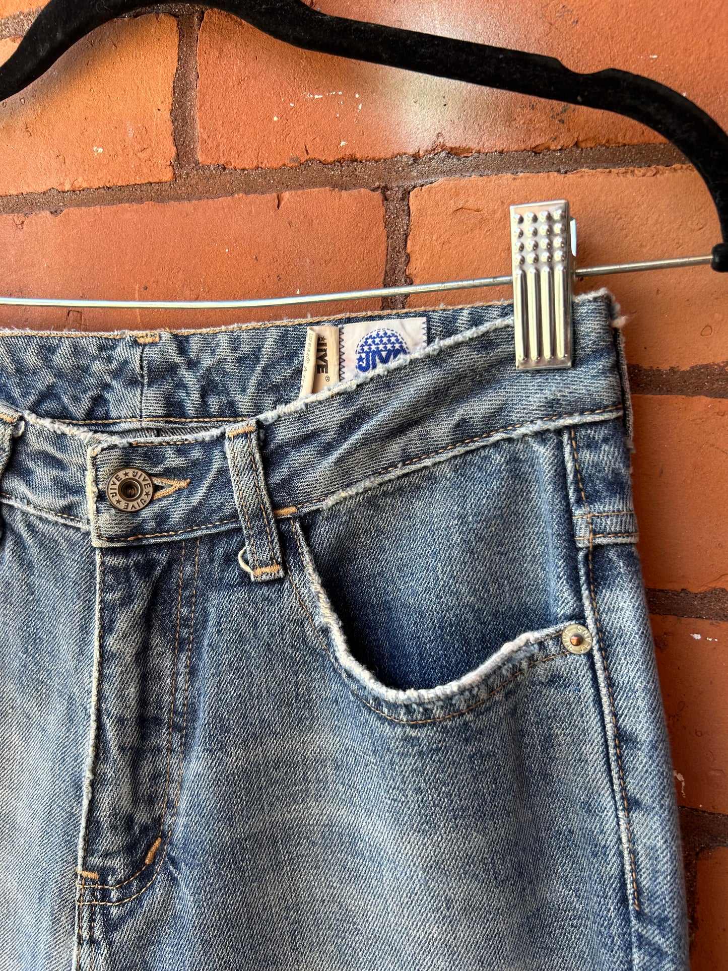 90’s Vintage Faded Blue Mid Rise Boot Cut Jeans / 28 Waist