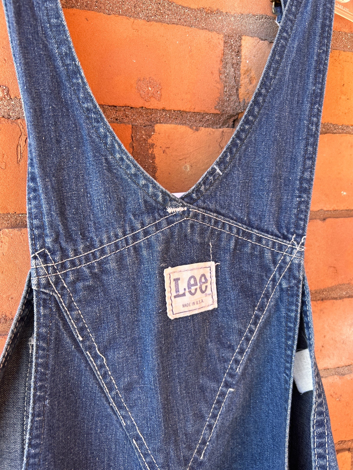 70’s Vintage Lee Blue Denim Overalls / 32 Waist