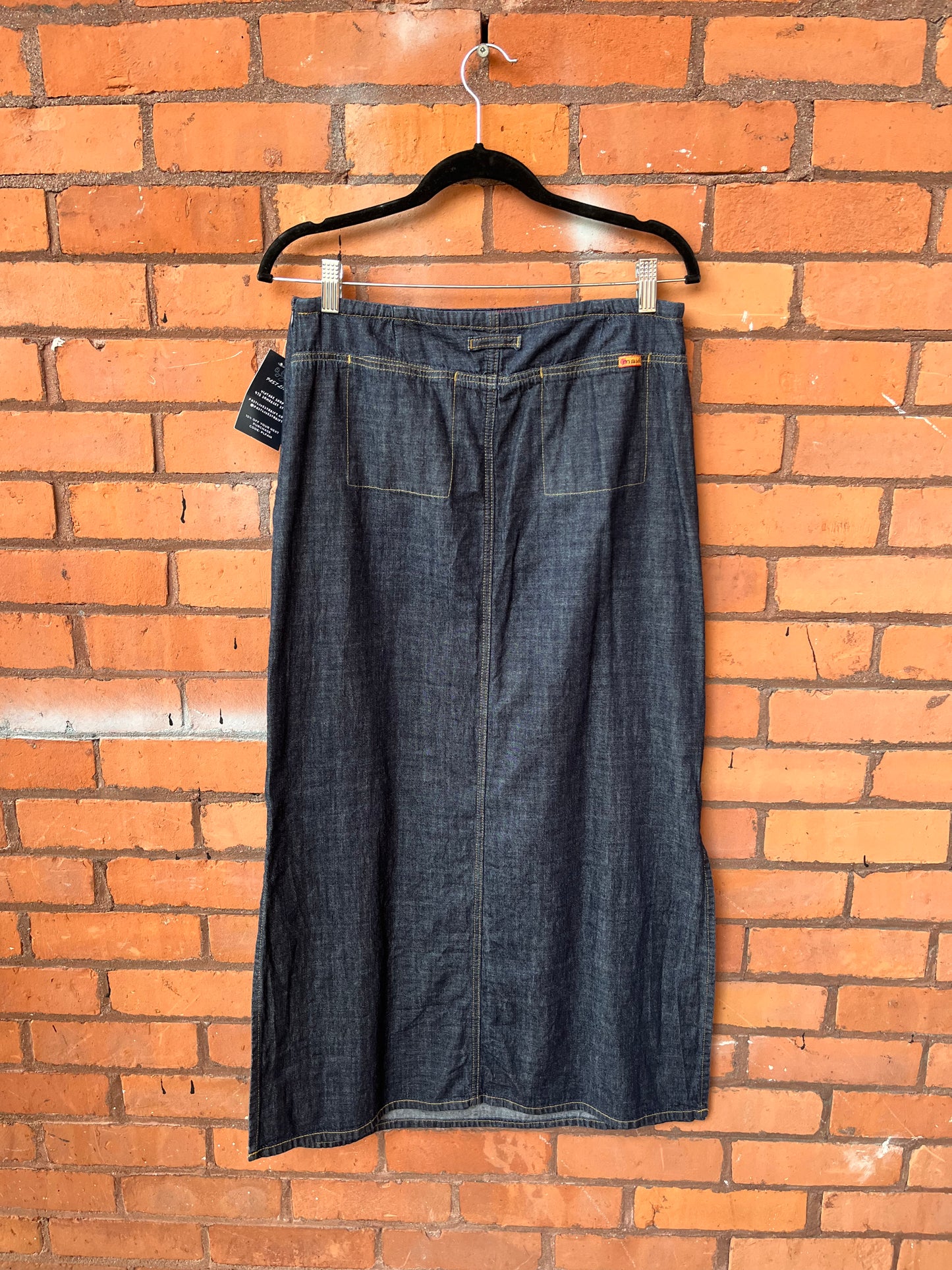 90’s Vintage Maxi Dark Denim Maxi Skirt / 32 Waist