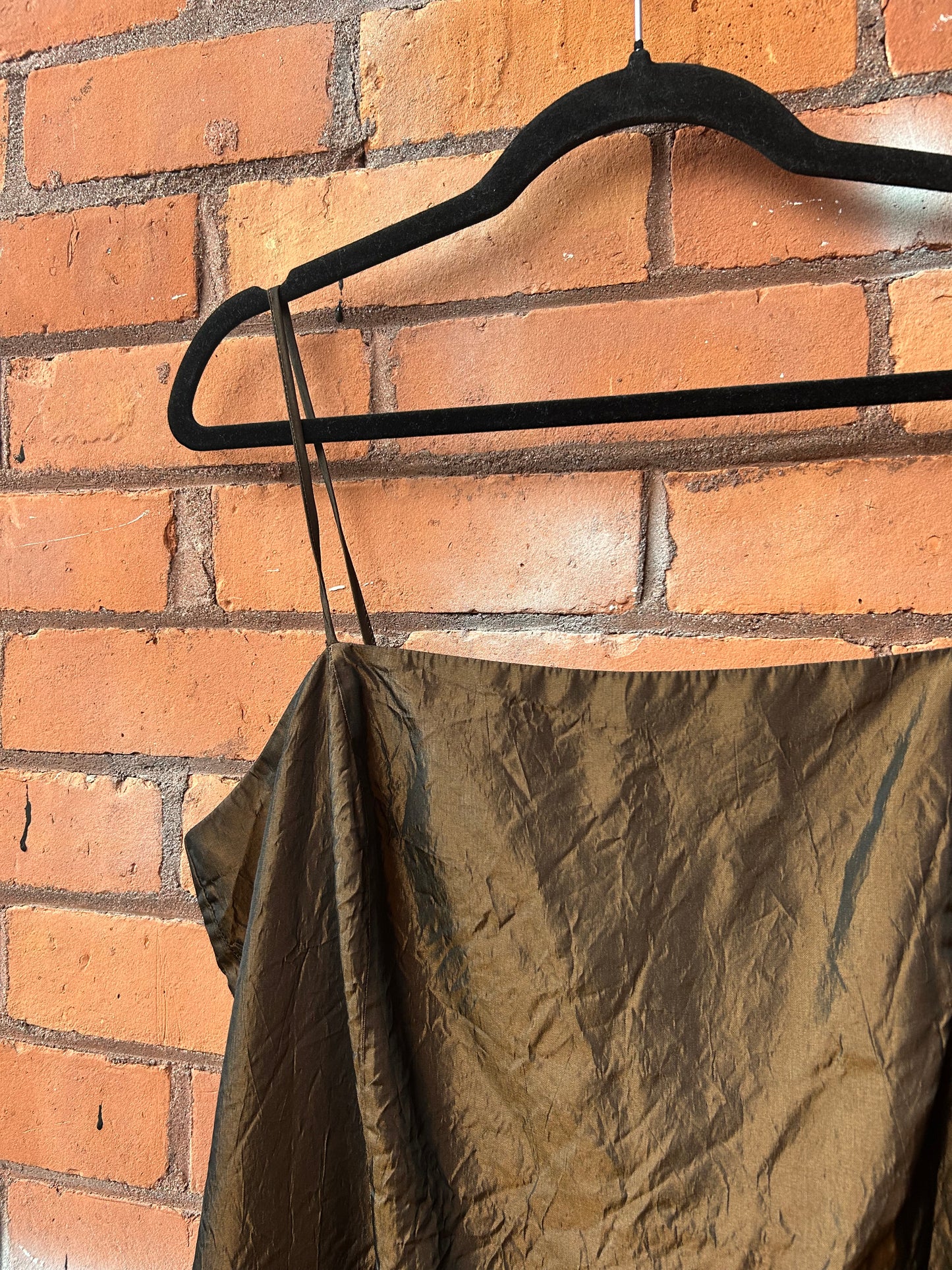 90’s Vintage Brown Metallic Square Neck Dress & Bolero Set / Size 14-16