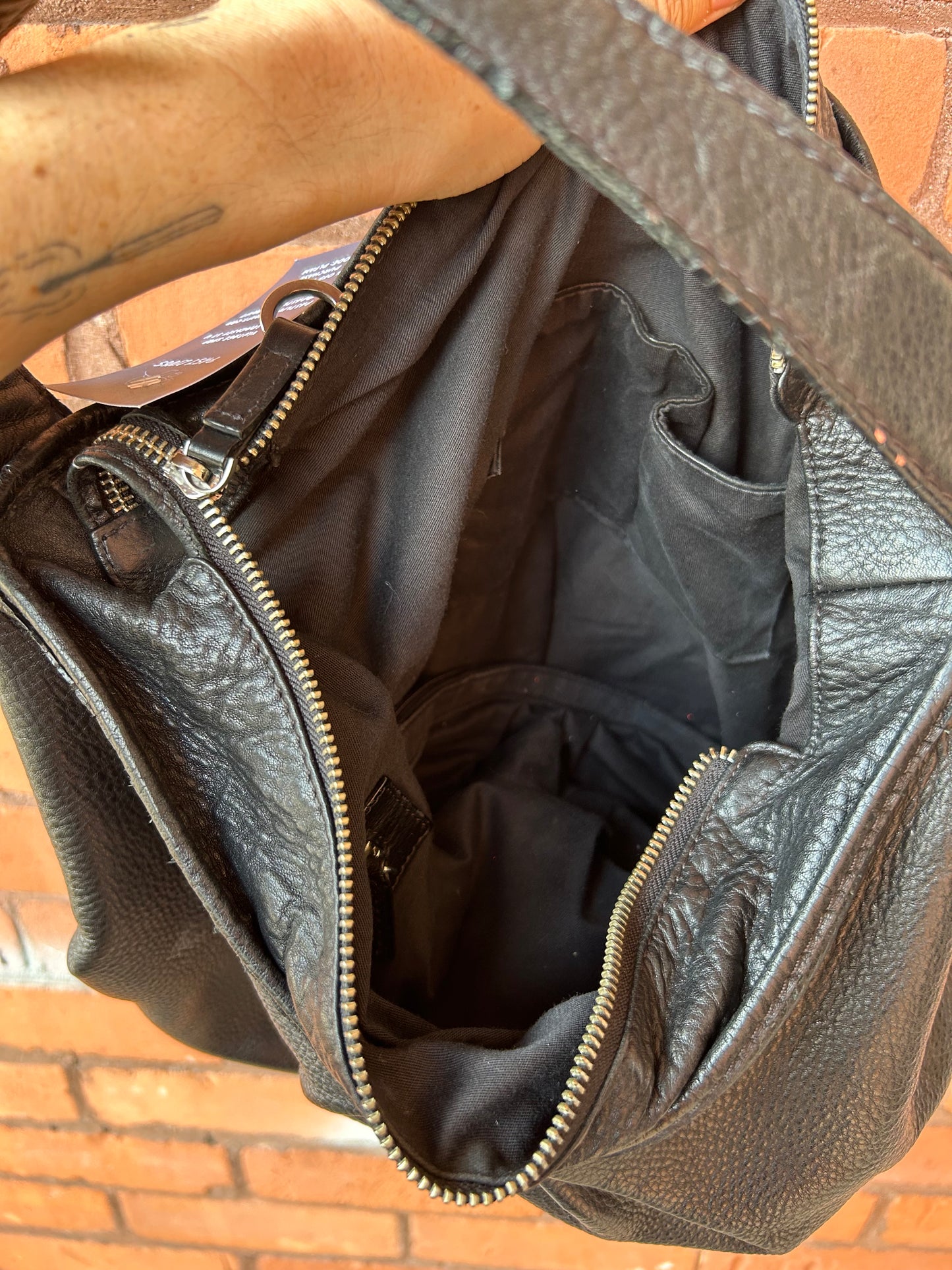 Y2K Vintage Danier Black Leather Medium Slouchy Shoulder Purse
