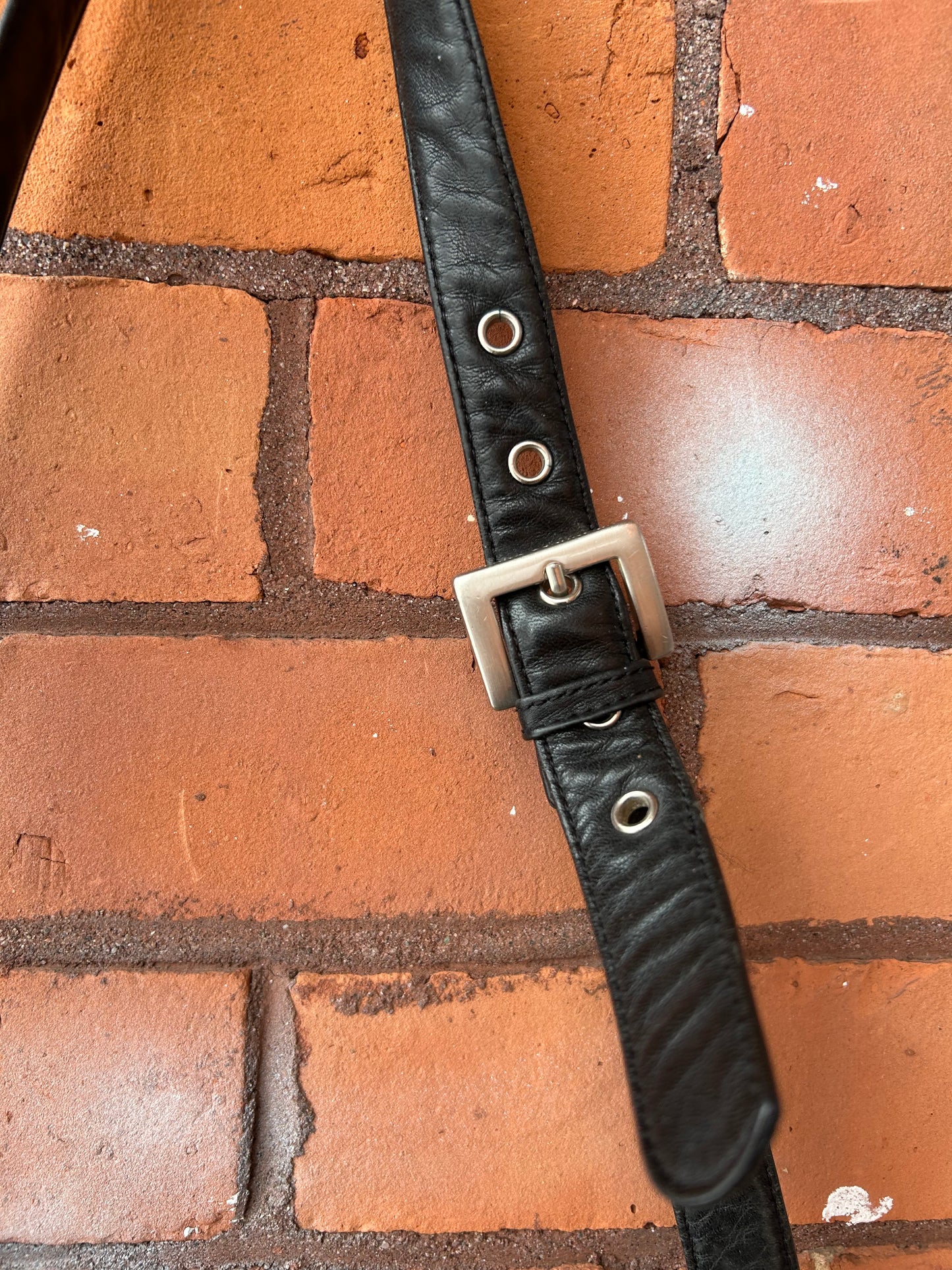 Y2K Vintage Black Leather Crossbody Purse