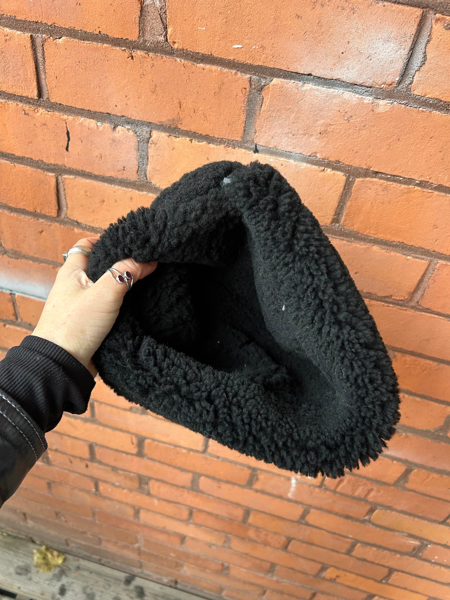 80’s Vintage Black Sheepskin Trapper Hat