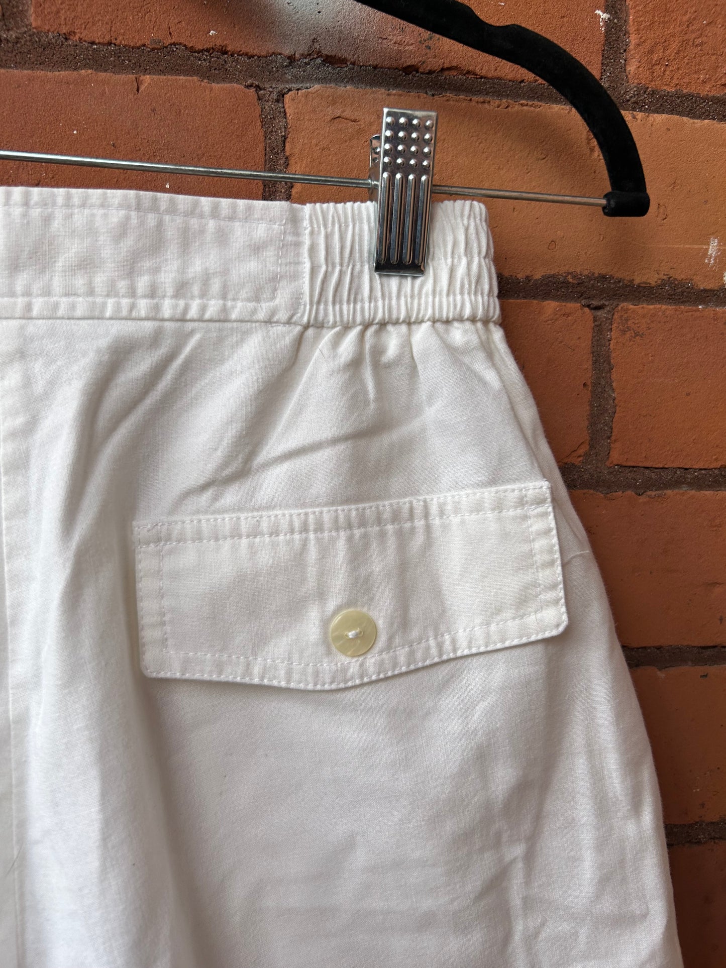 90’s Vintage White Cotton High Waist Shorts / 26 - 28 Waist