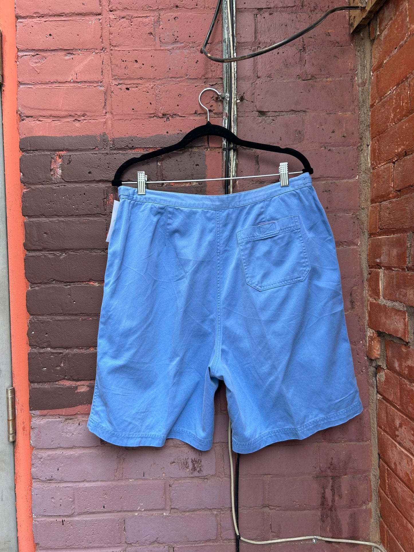 90's Vintage Sky Blue Cotton Shorts / 34 Waist