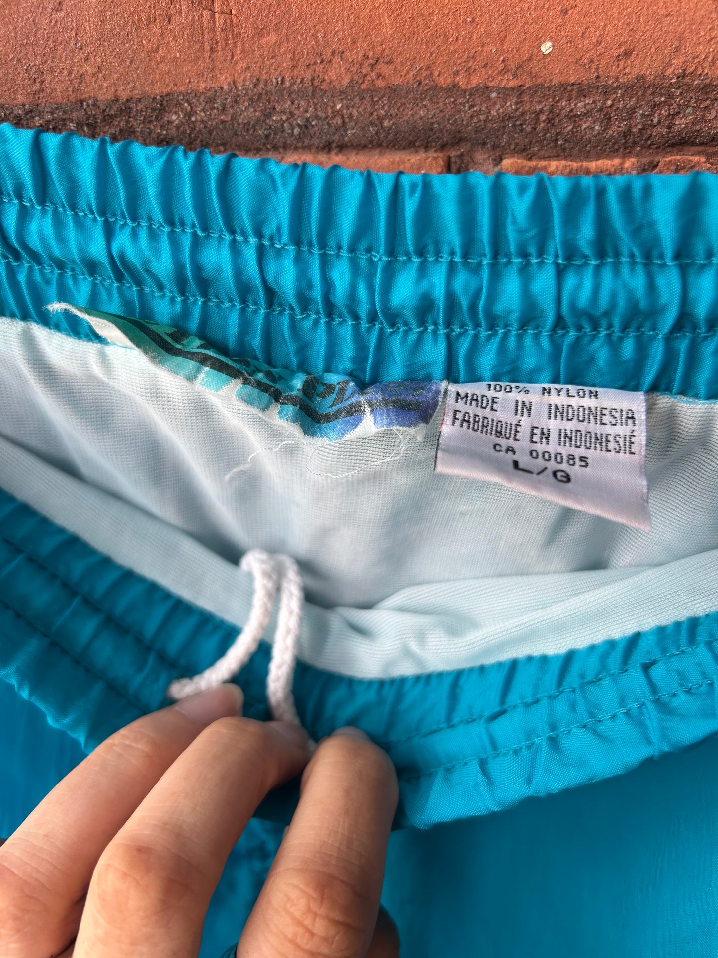 90’s Vintage Blue Swim Shorts / 32-38 Waist