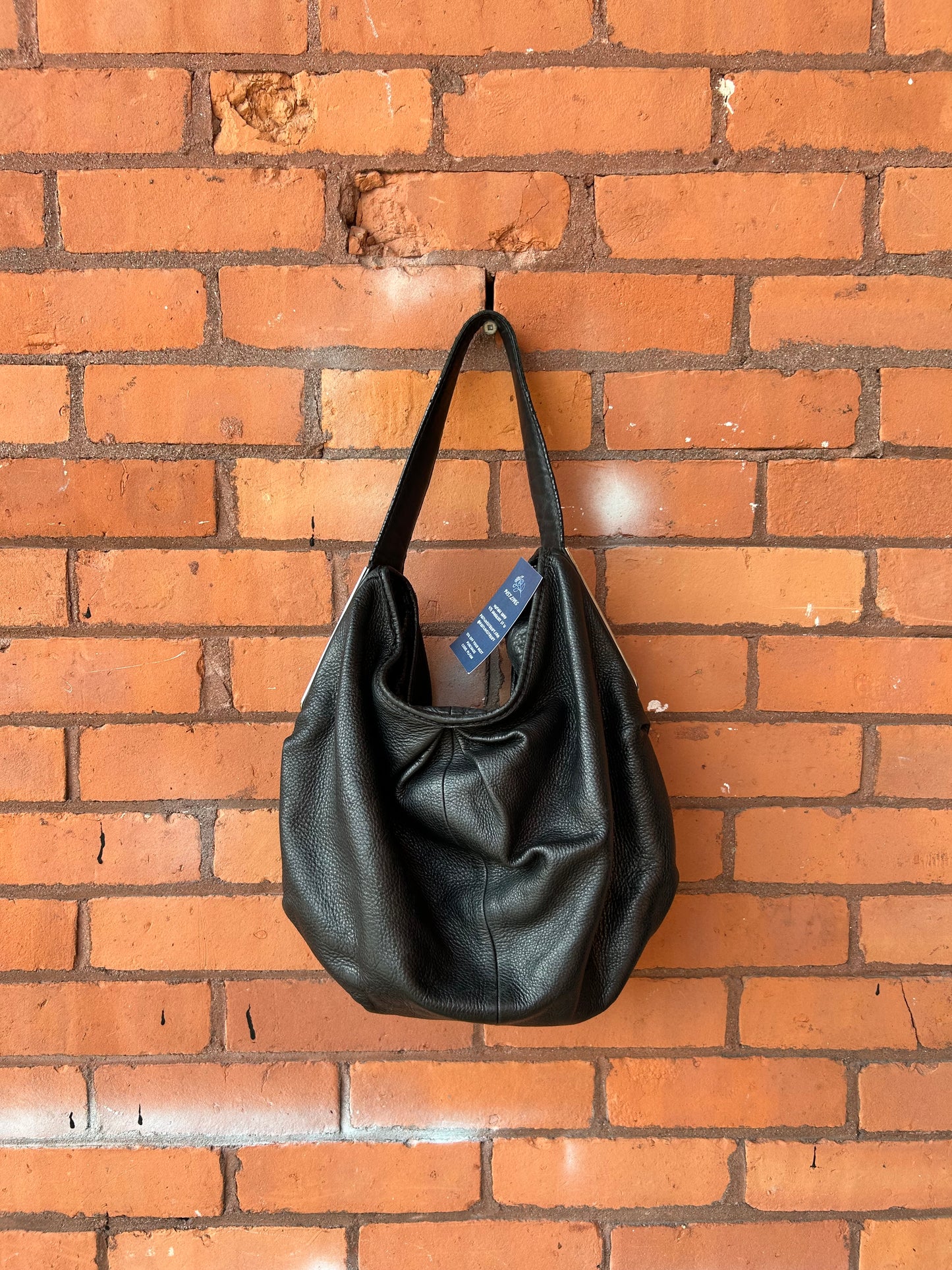 Y2K Vintage Danier Black Leather Medium Slouchy Shoulder Purse