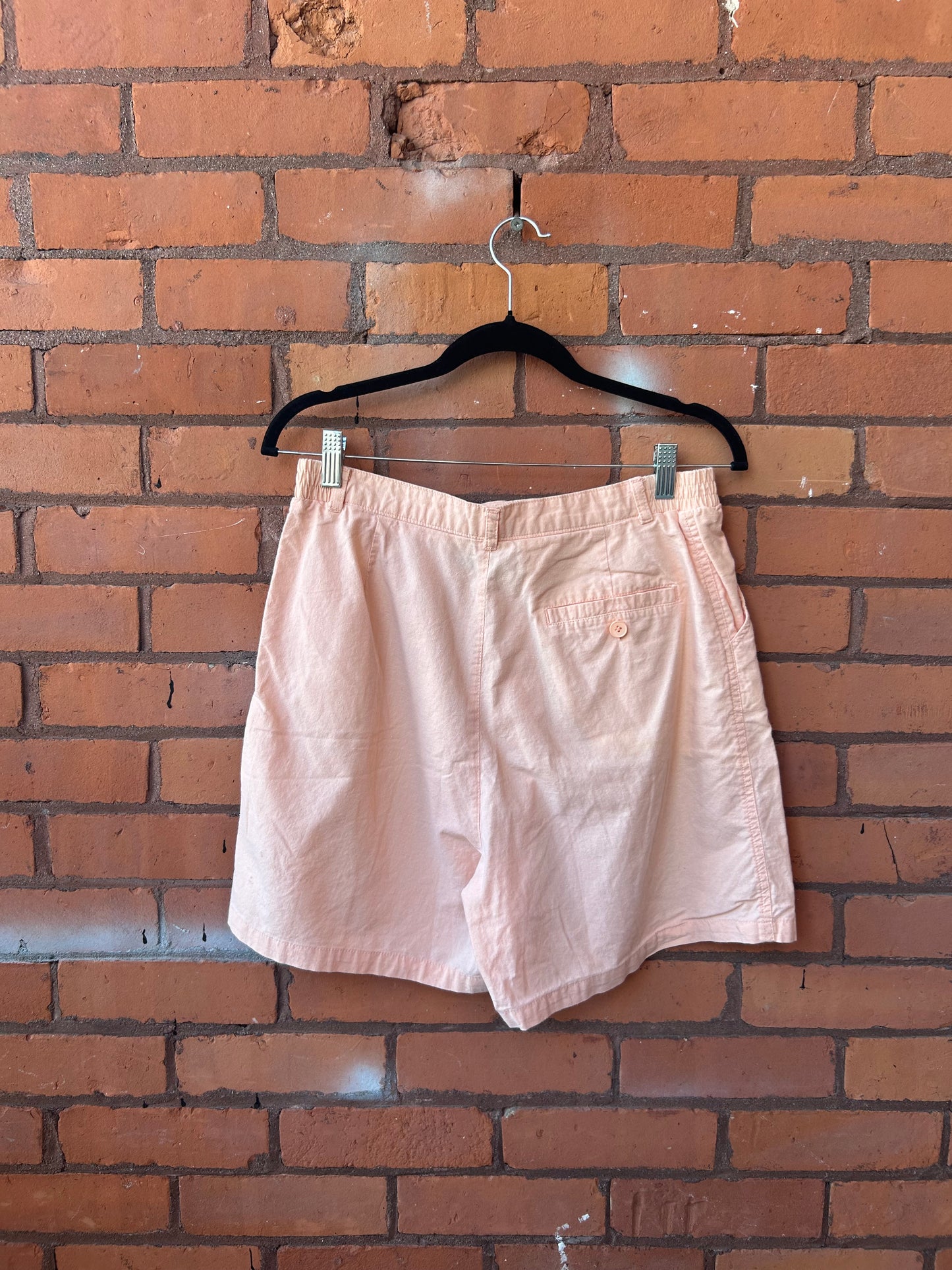 80’s Vintage Coral Pink Cotton Shorts / 32-34 Waist