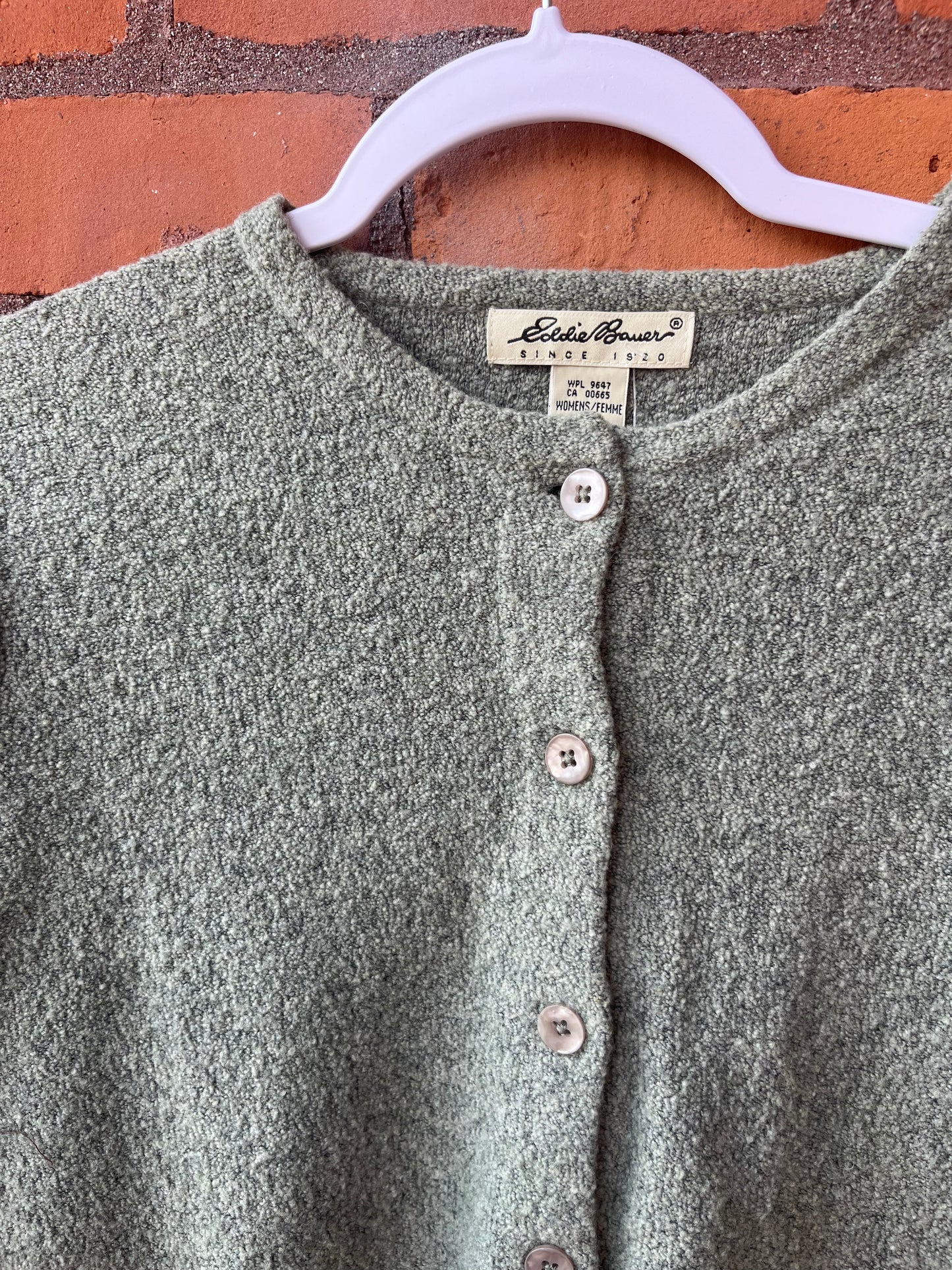 90’s Vintage Sage Green Textured Cardigan / Size M