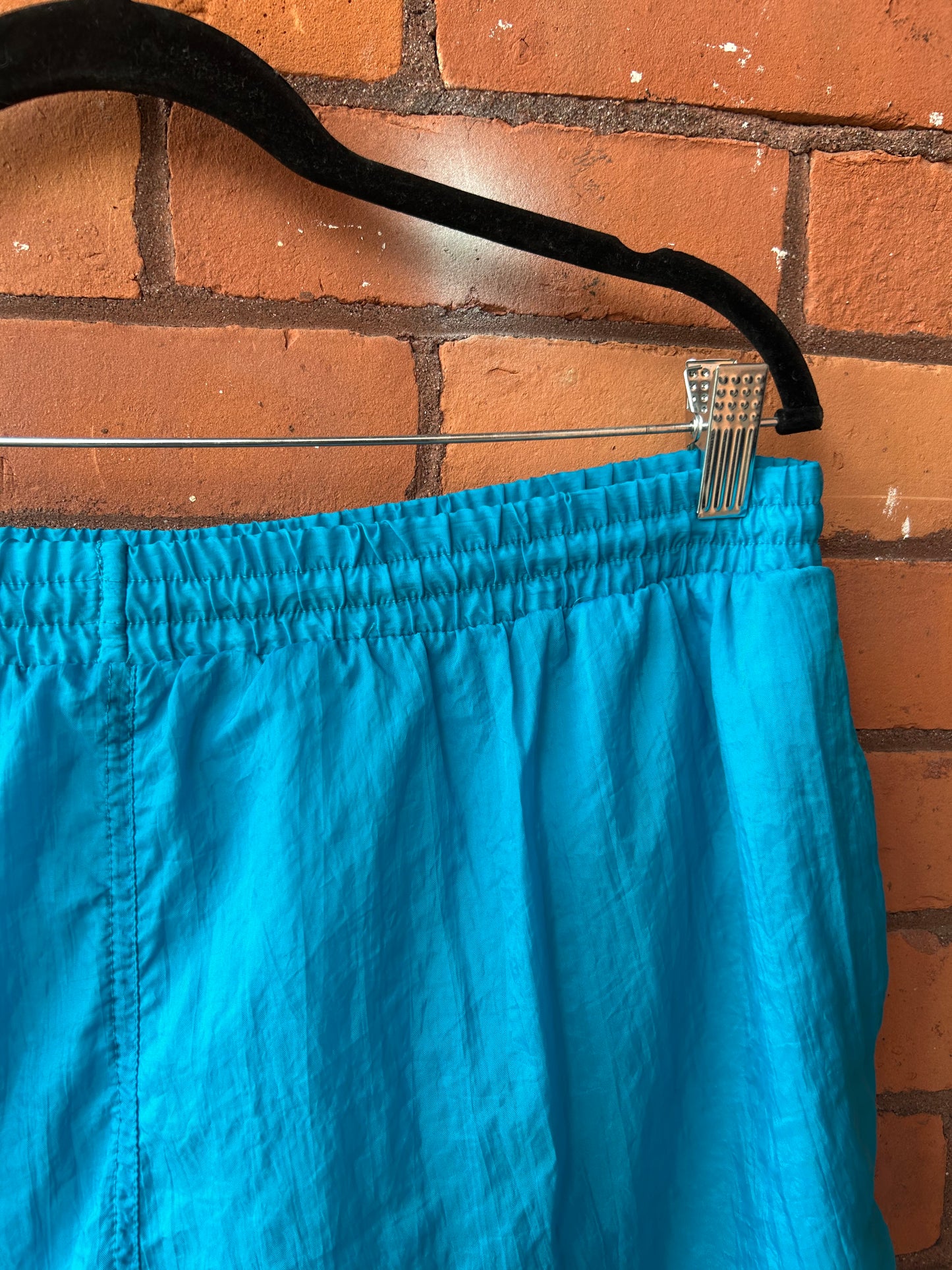 90’s Vintage Blue Swim Shorts / 32-38 Waist