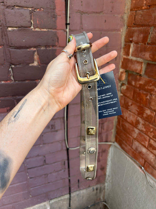 90's Vintage Gold & Silver Metal Belt / Size S-M