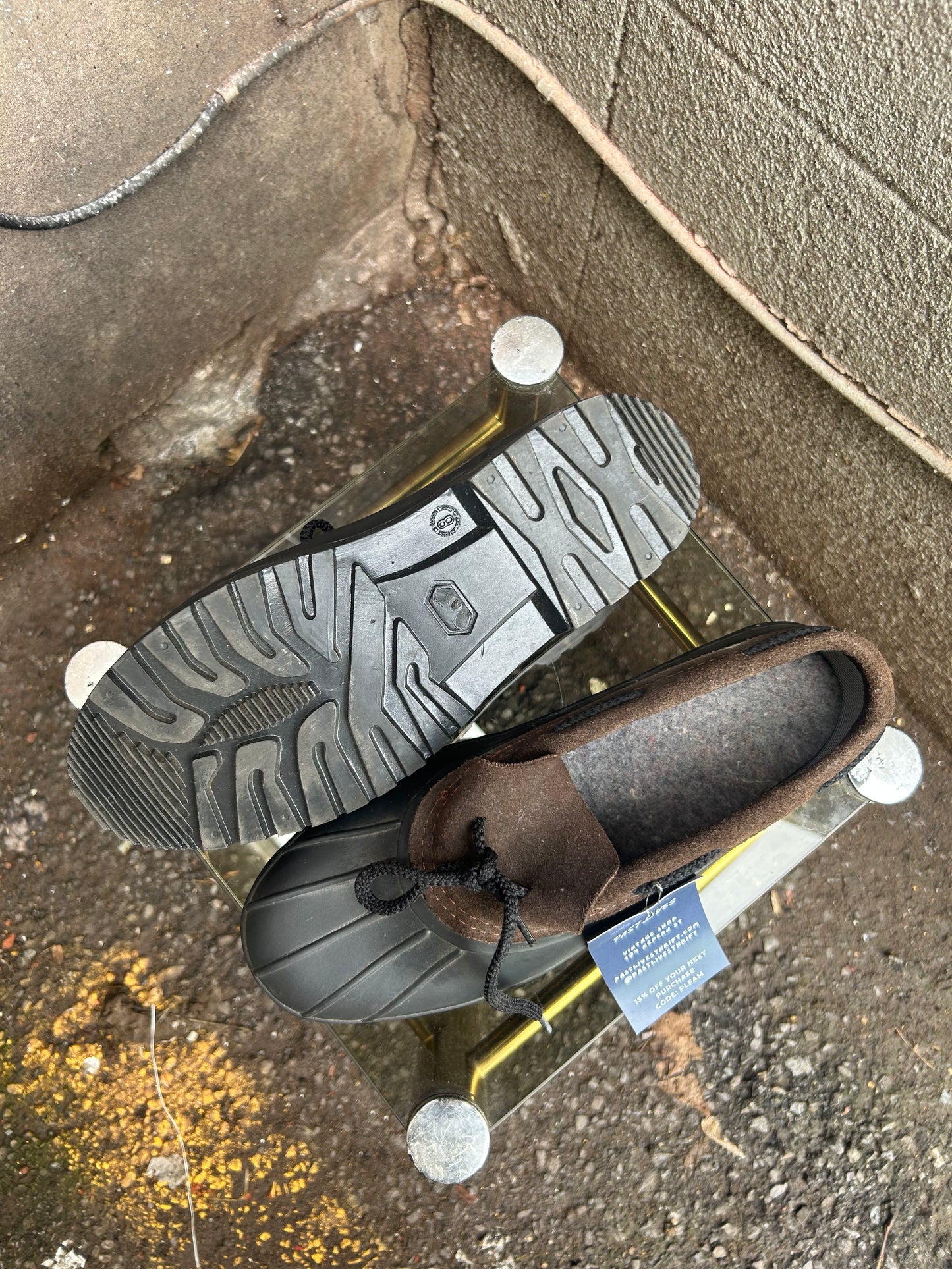 90’s Vintage Brown Suede & Rubber Garden Shoes / Size 8