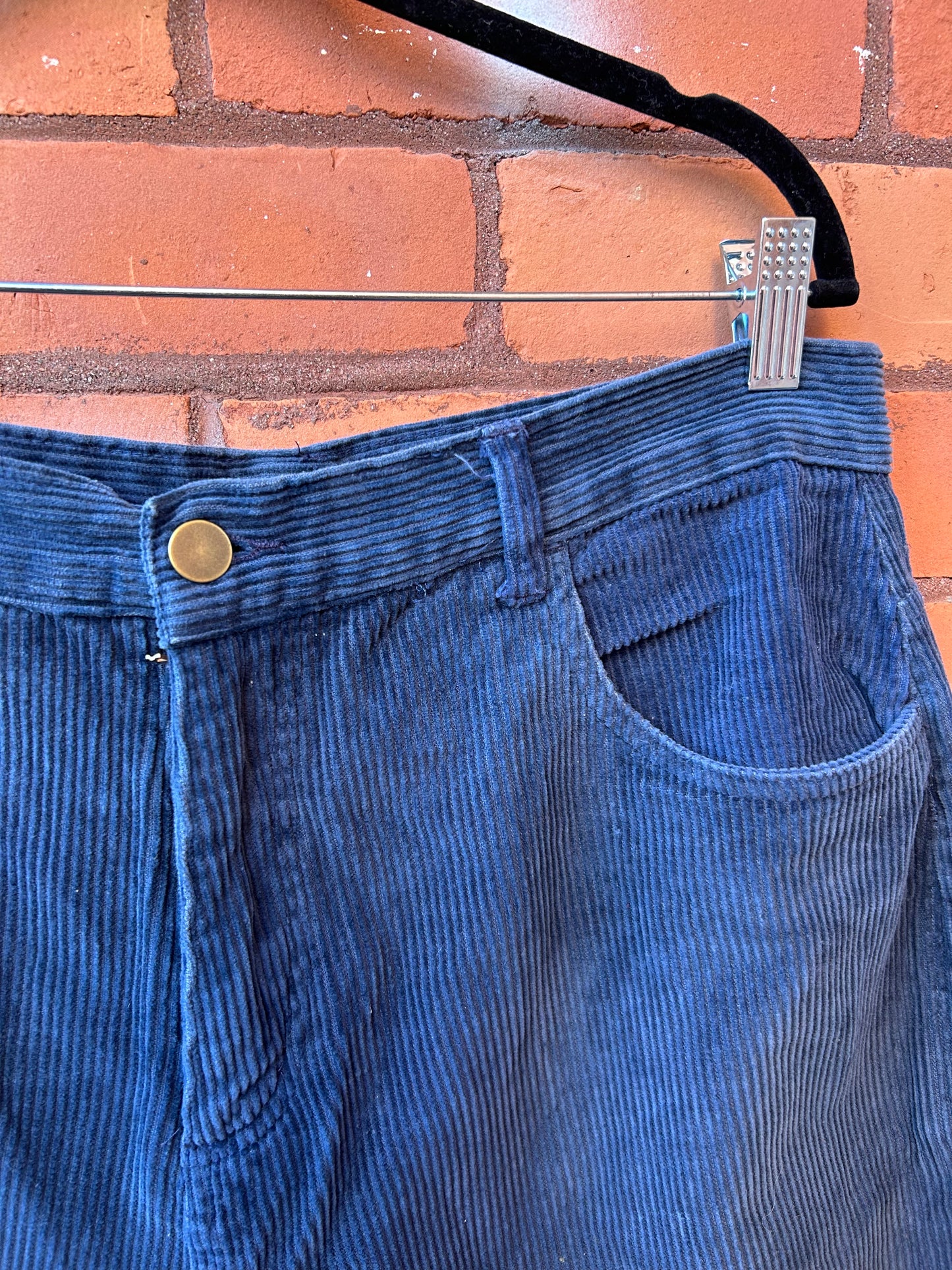 90’s Vintage Blue Cord Pants / 34 Waist