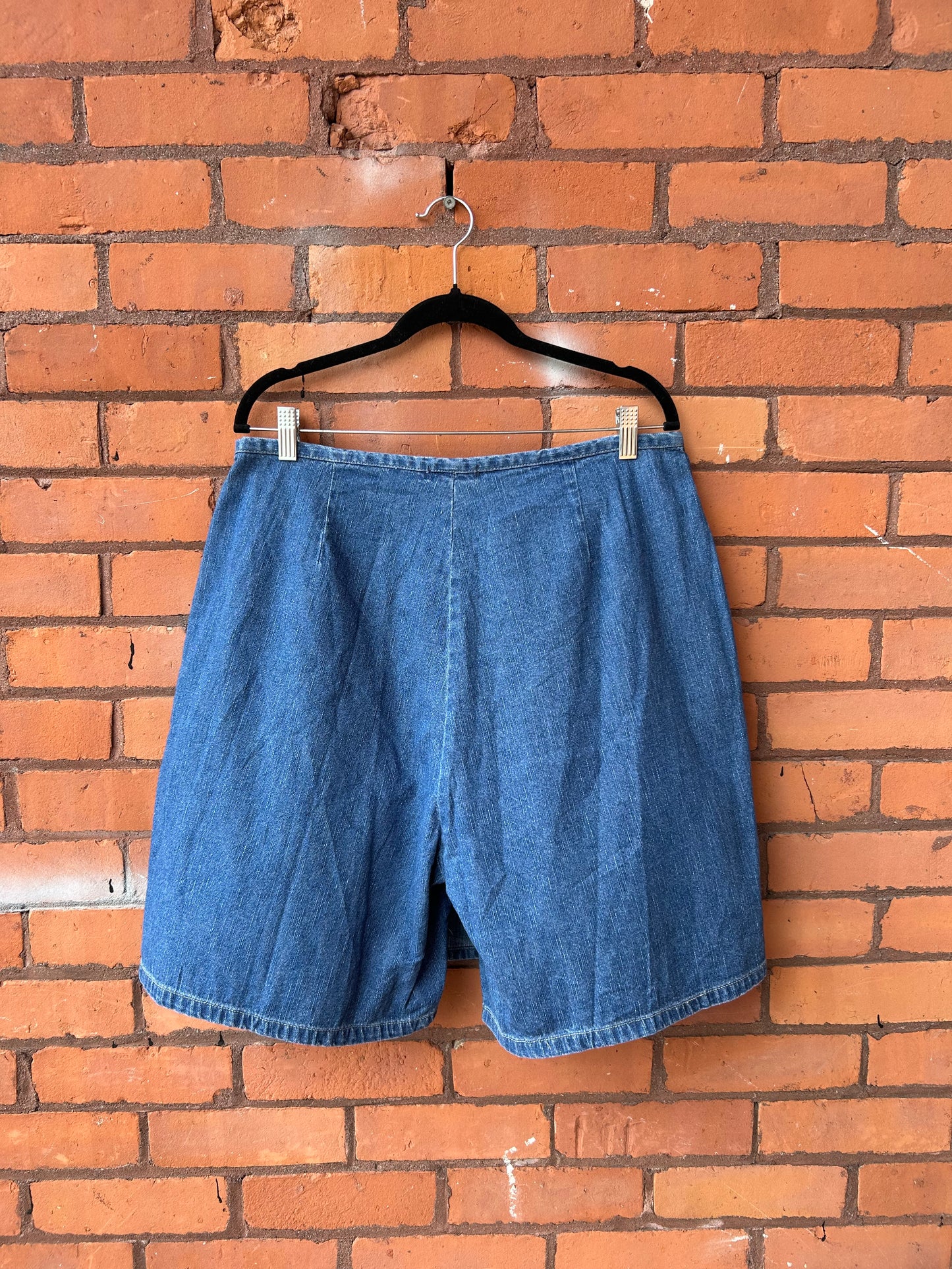 90’s Vintage Blue Denim Wrap Skort / 34 Waist