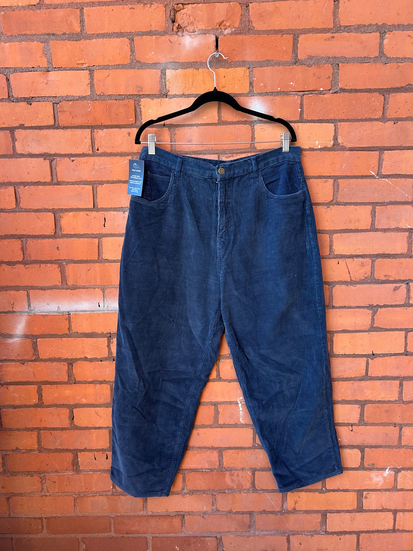 90’s Vintage Blue Cord Pants / 34 Waist