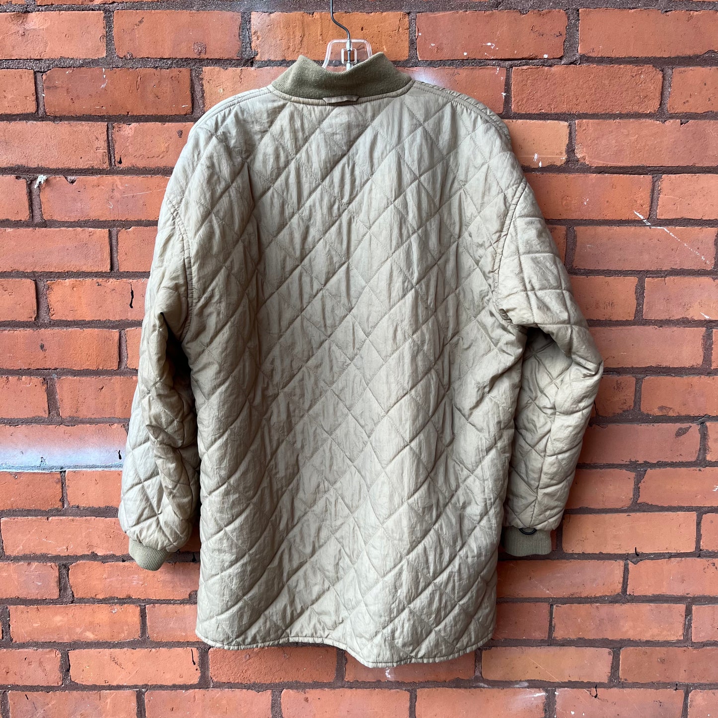 90’s Vintage Beige Quilted Bomber Liner Jacket / Size L