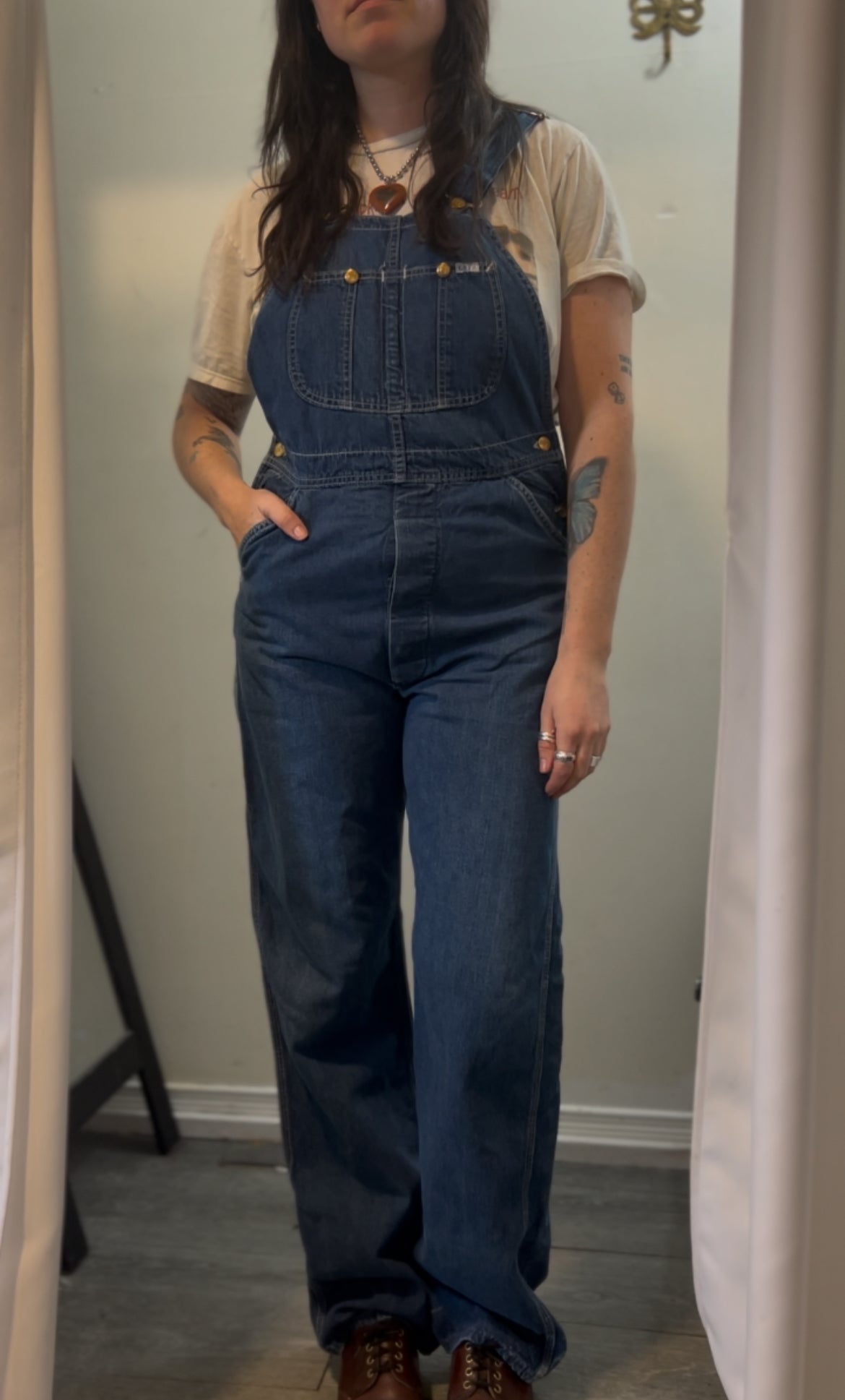 70’s Vintage Lee Blue Denim Overalls / 32 Waist