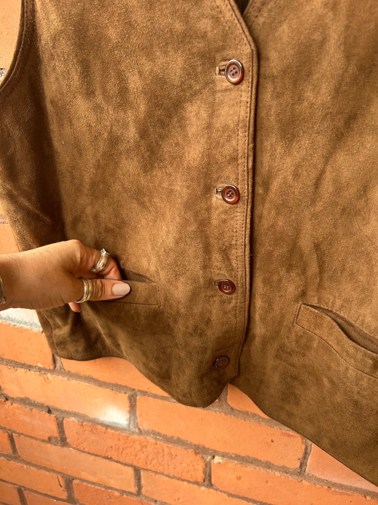 90’s Vintage Brown Suede Vest / Size M