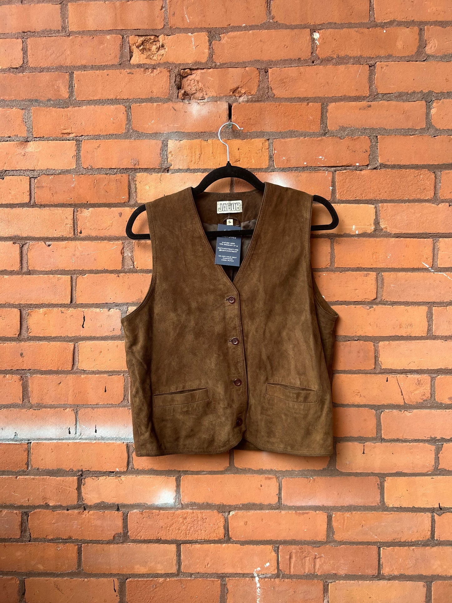 90’s Vintage Brown Suede Vest / Size M
