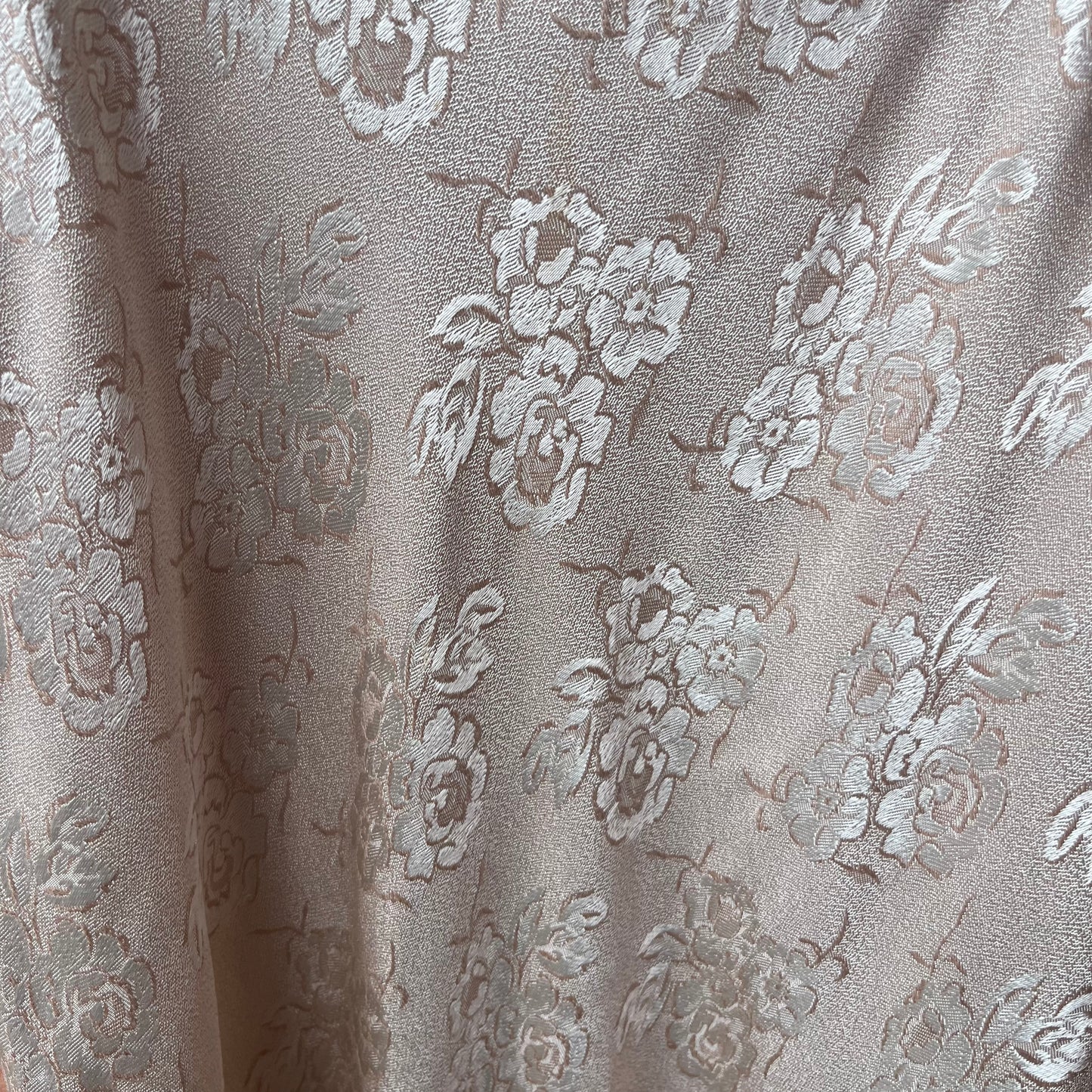 90’s Vintage Champagne Floral Maxi Dress / Size 8-10