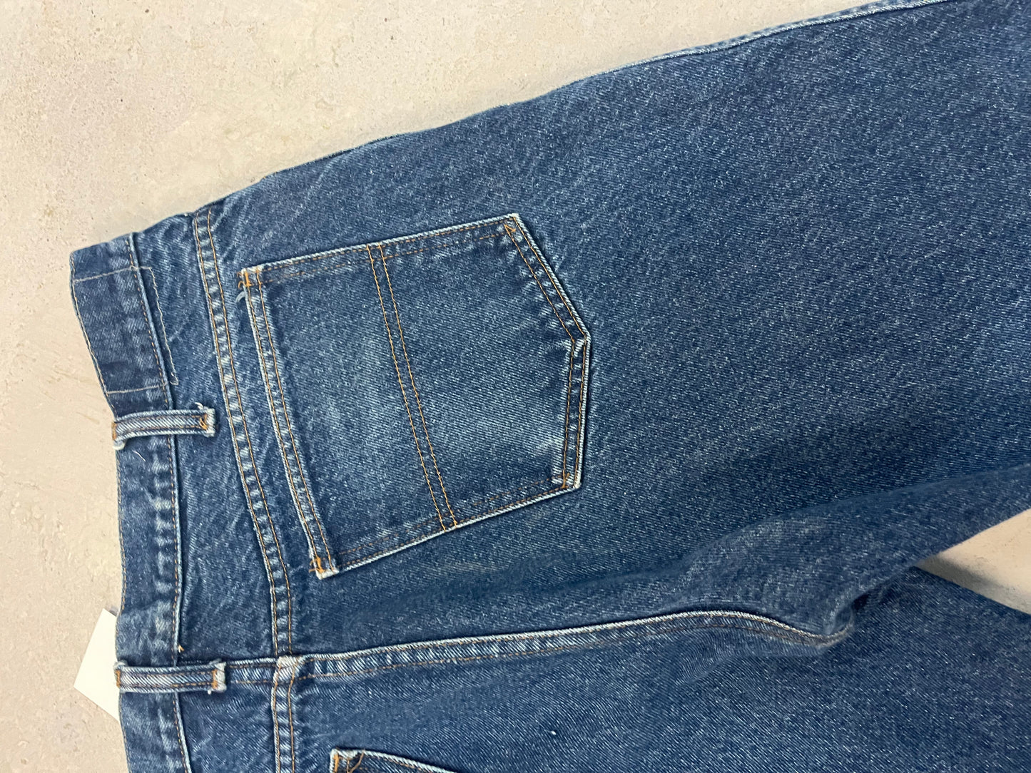 90’s Vintage Patched Distressed Dark Wash Jeans / 37 Waist