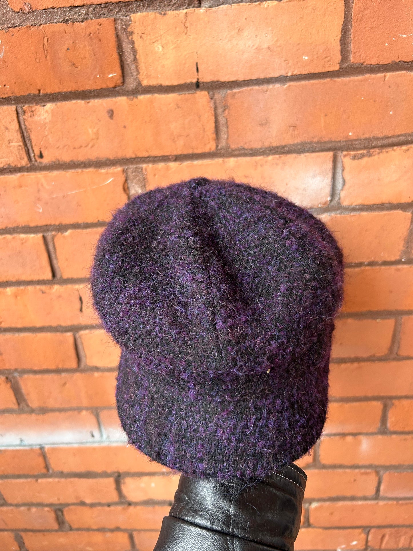90’s Vintage Purple & Black Wool Fisherman Cap