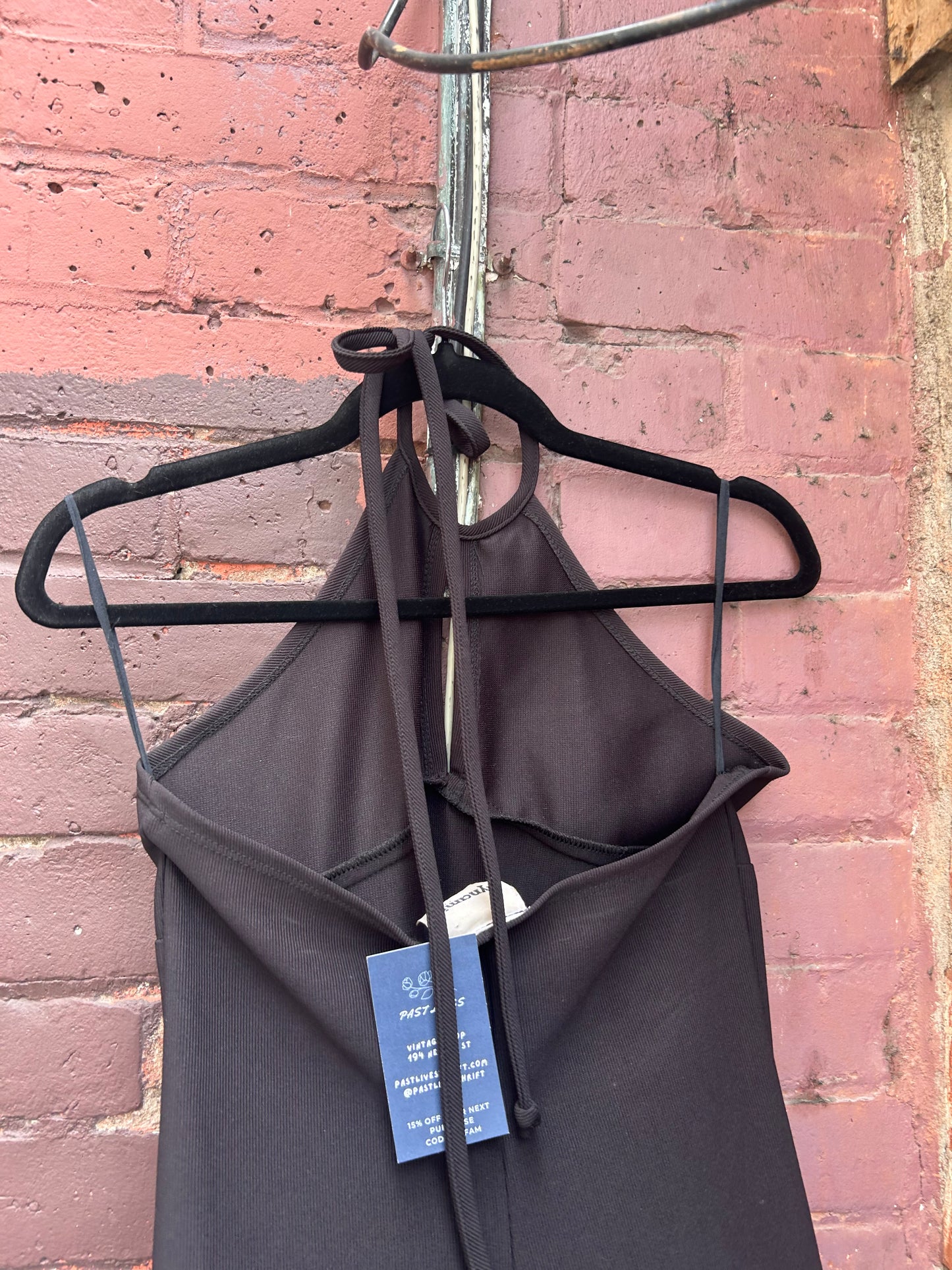 90's Vintage Black Halter Keyhole Maxi Dress / Size S