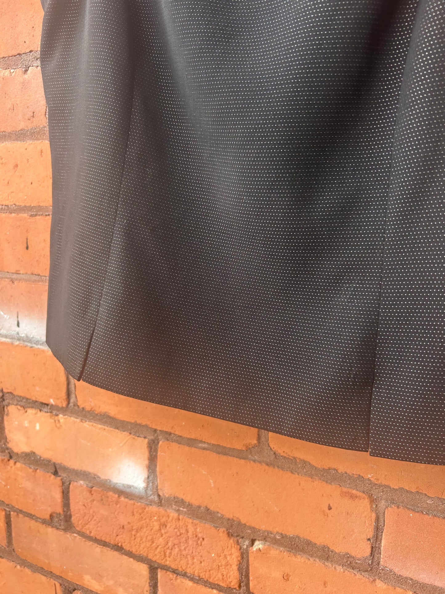 90's Vintage Black Micro Polka Dot High Neck Structured Tank / Size M