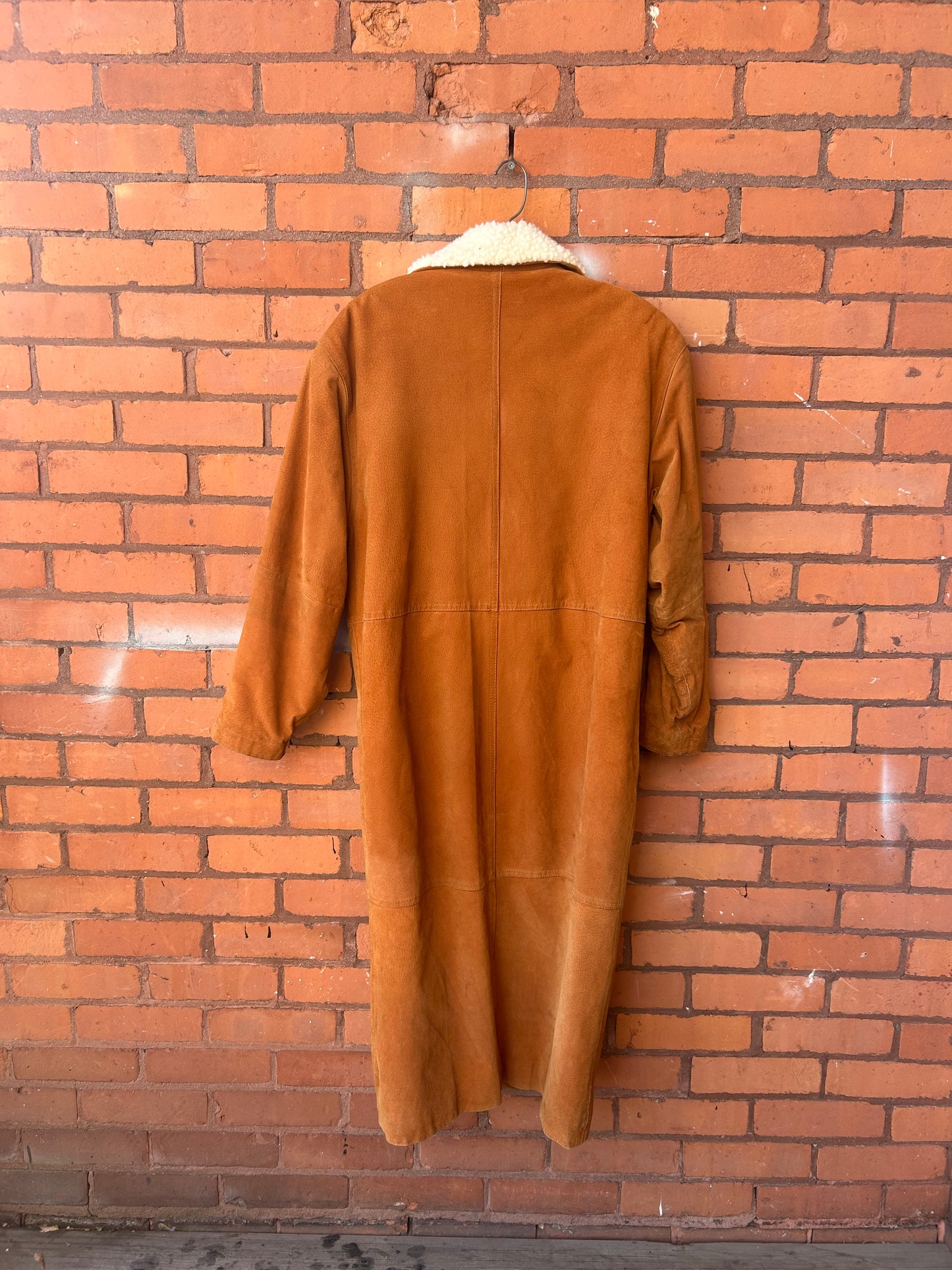 90’s Vintage Camel Brown Suede Sherpa Jacket / Size M