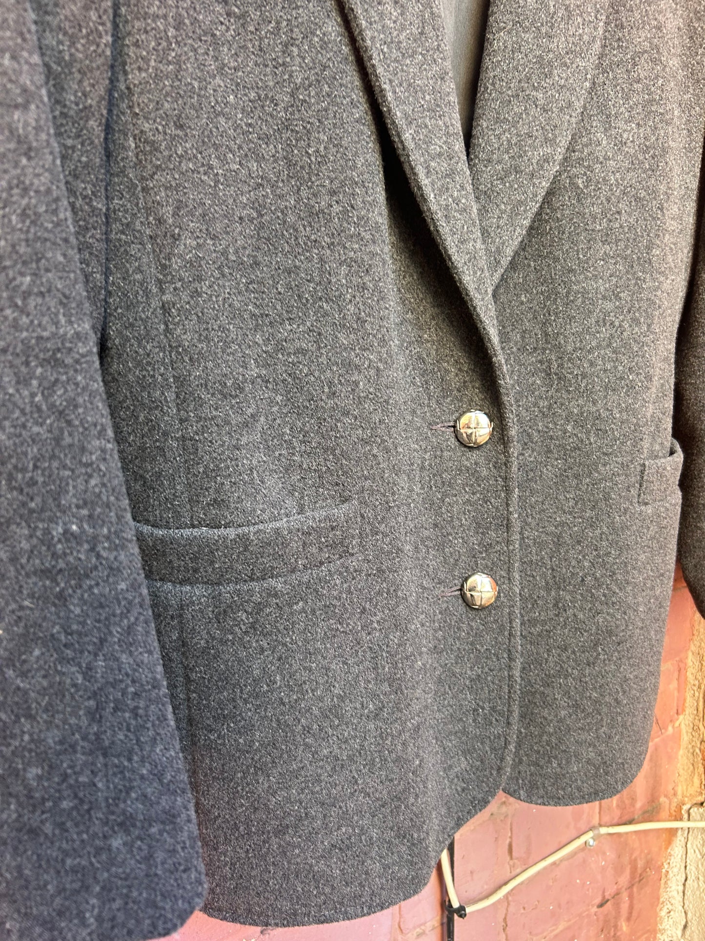 90's Vintage Grey Wool & Cashmere Blazer / Size S