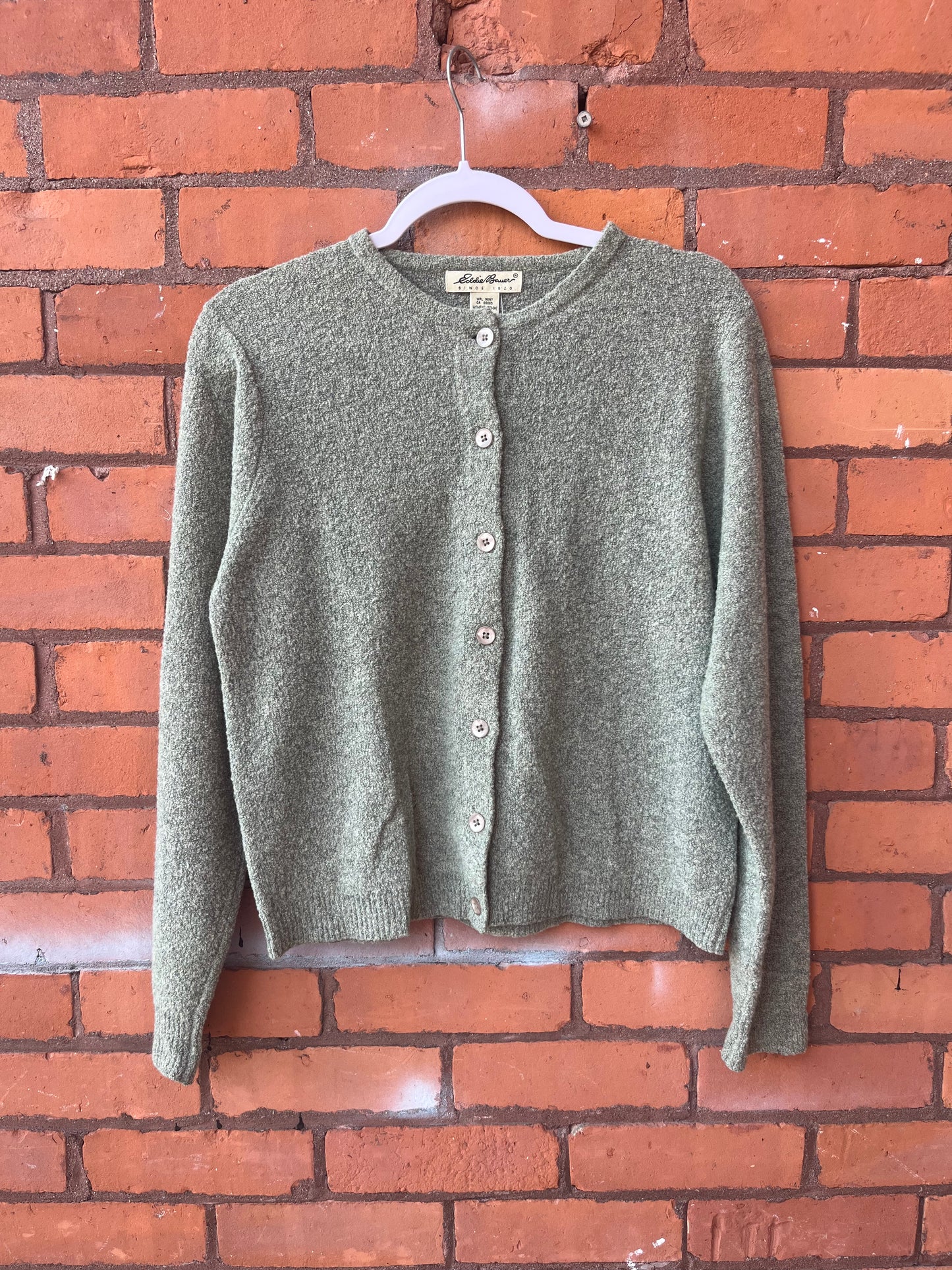 90’s Vintage Sage Green Textured Cardigan / Size M