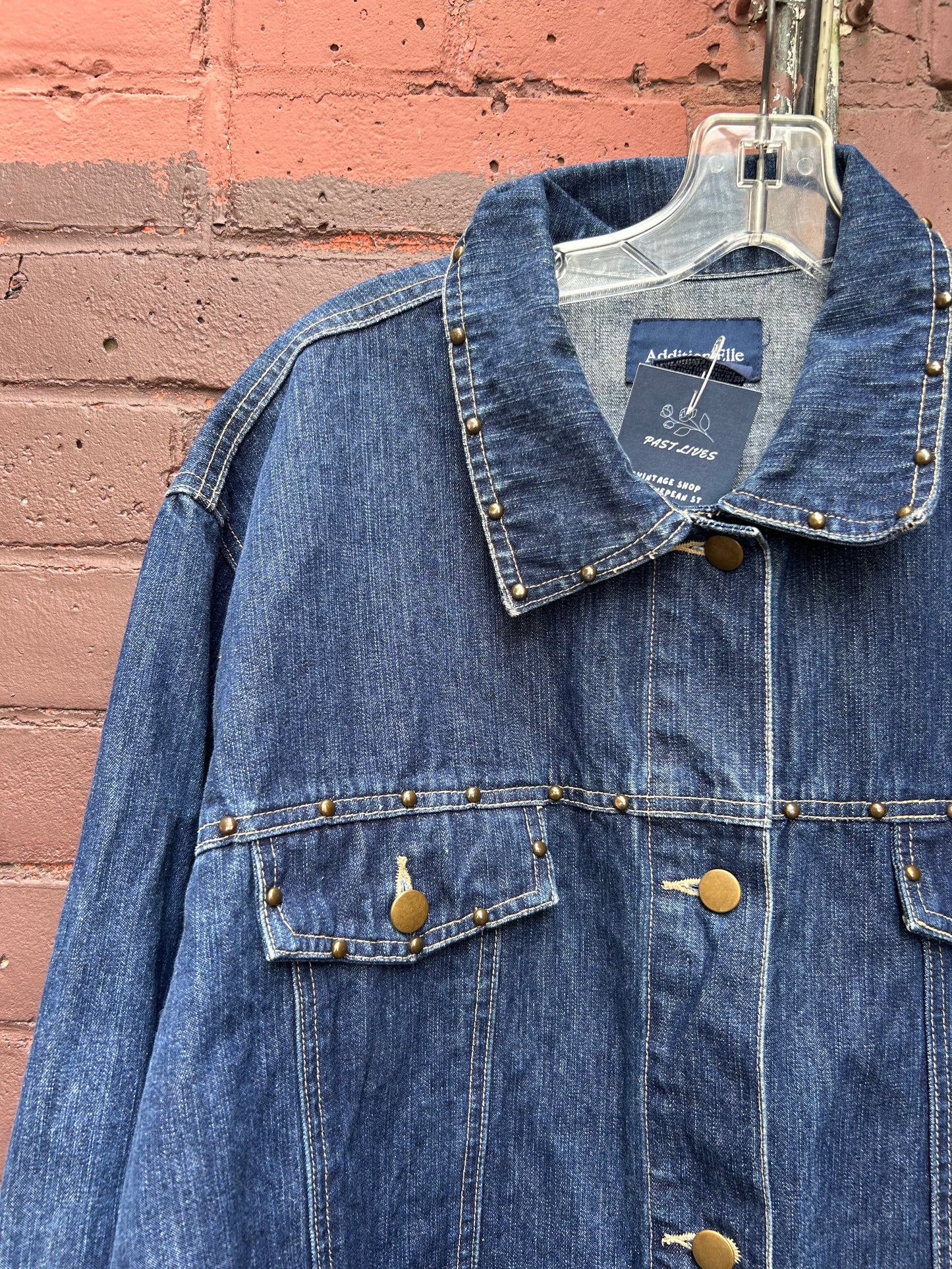 Y2K Vintage Studded Denim Jacket / Size XXL