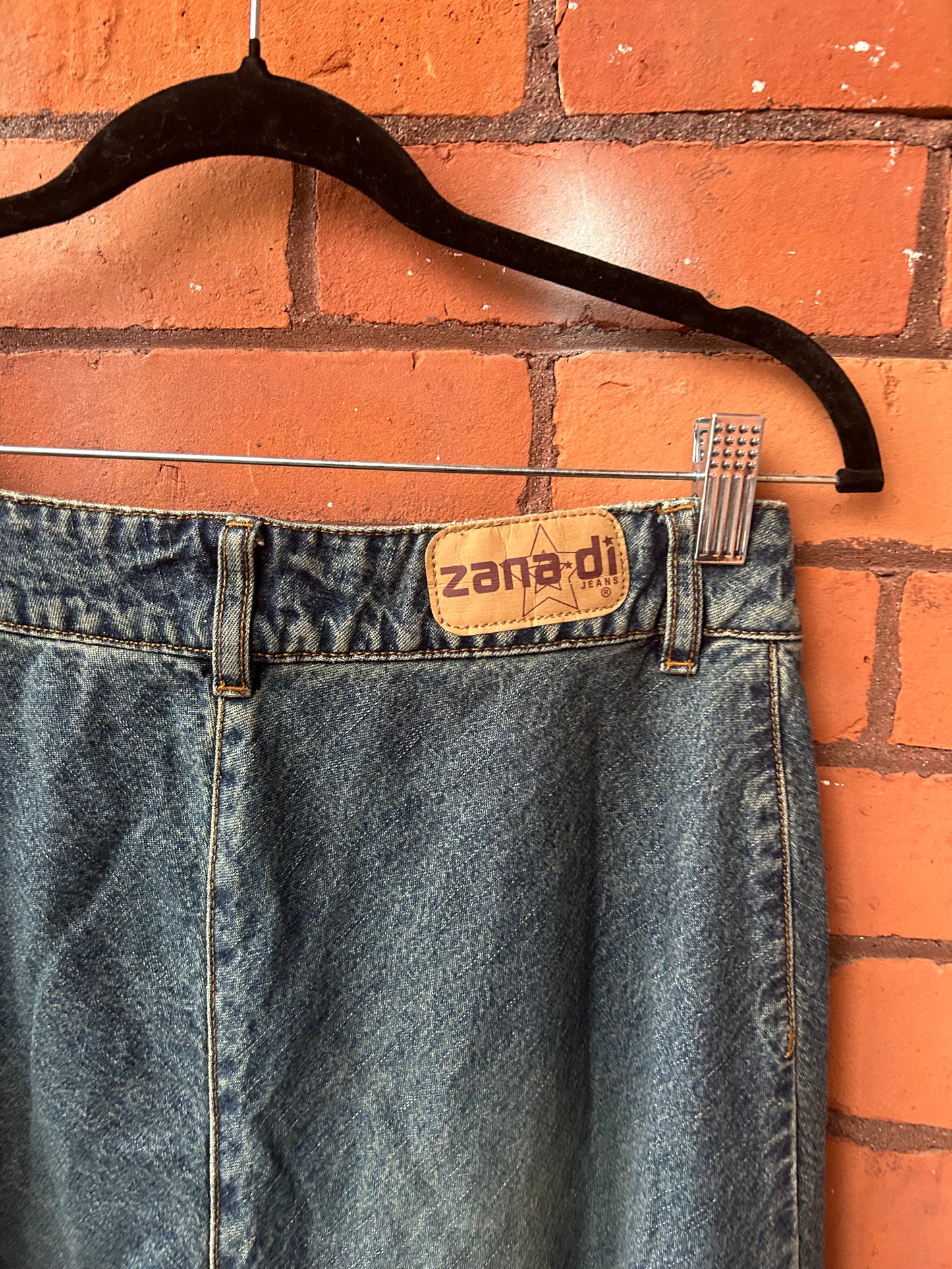 90’s Vintage Denim A-line Maxi Skirt / 26 Waist