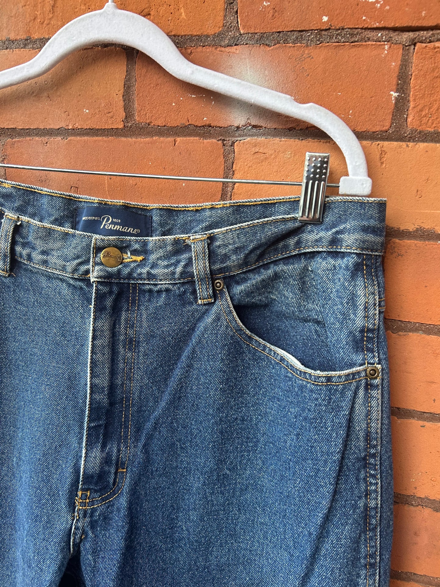 90’s Vintage Blue Straight Leg Jeans / 36 Waist