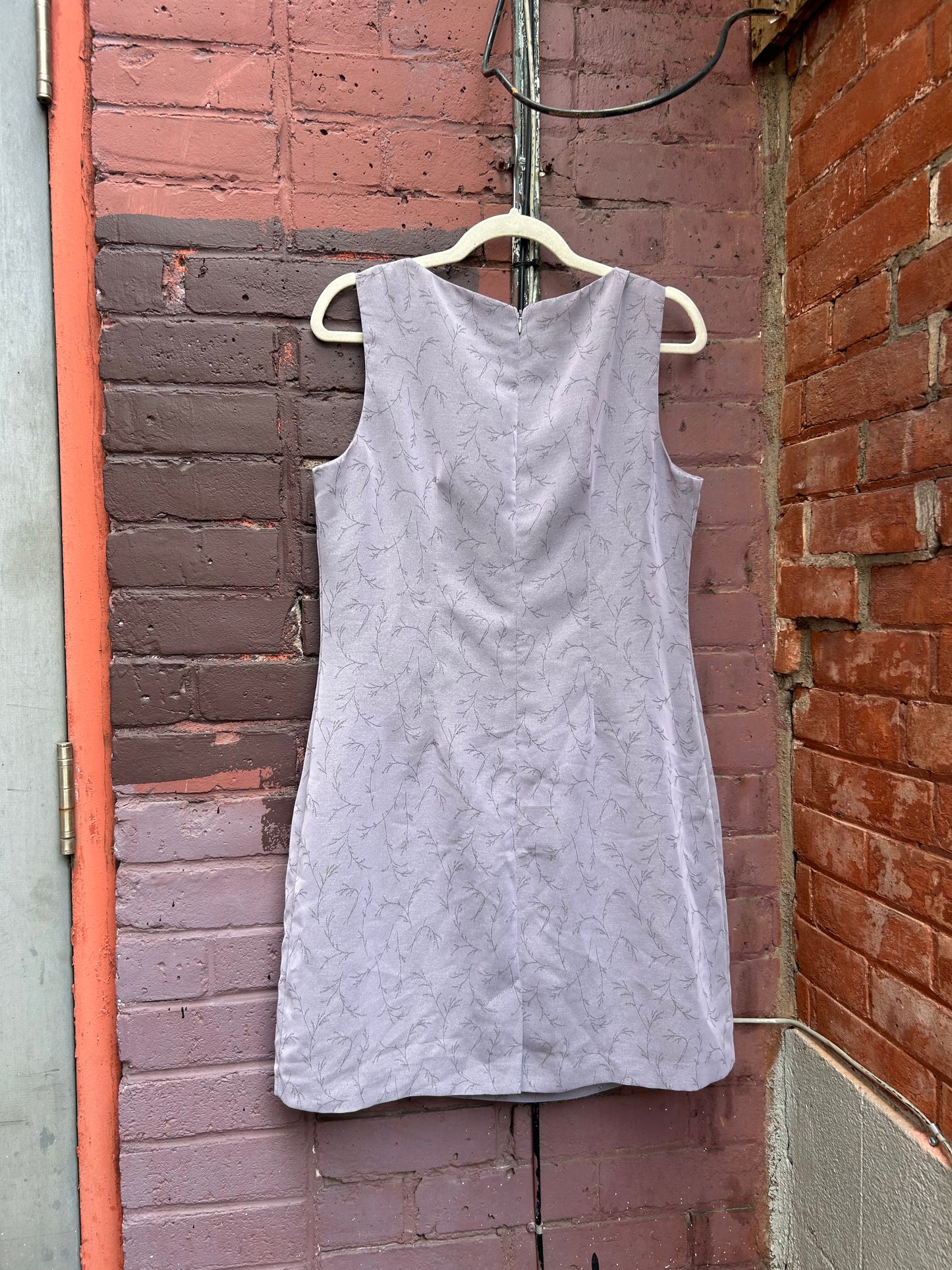 90’s Vintage Lavender High Neck Mini Dress / Size 14