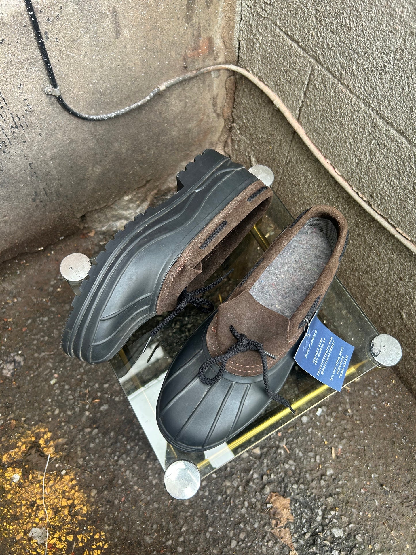 90’s Vintage Brown Suede & Rubber Garden Shoes / Size 8