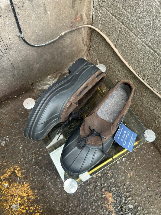 90’s Vintage Brown Suede & Rubber Garden Shoes / Size 8