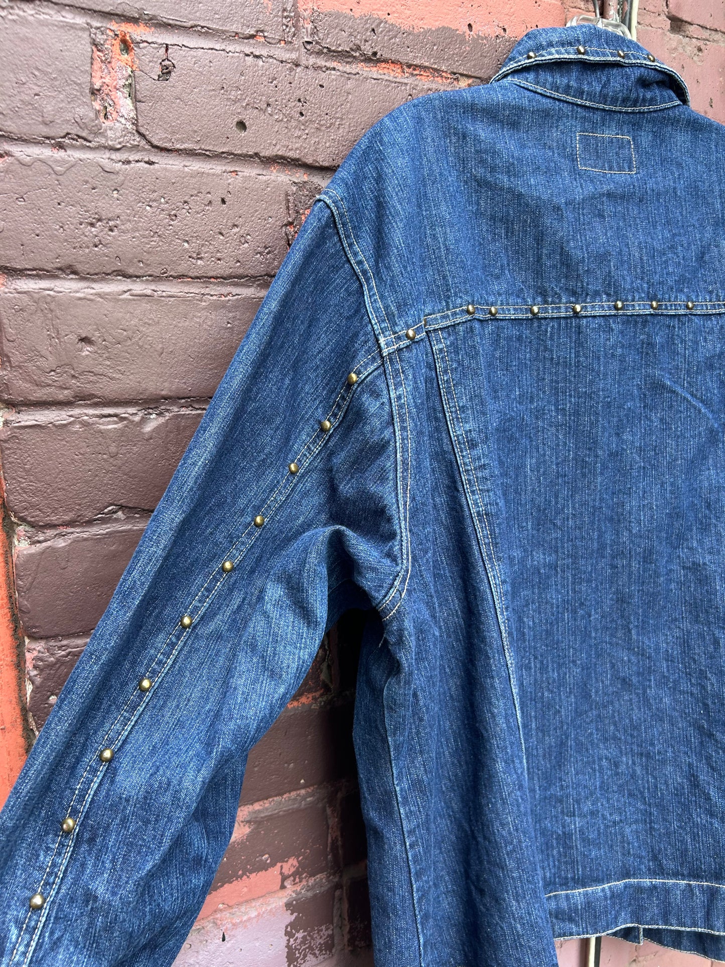 Y2K Vintage Studded Denim Jacket / Size XXL