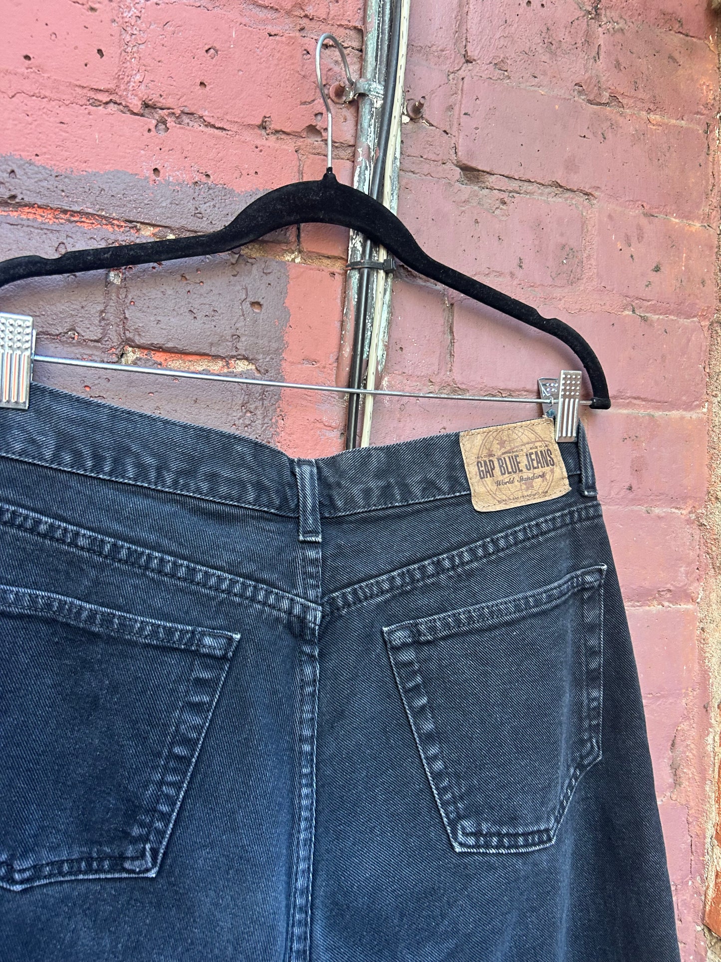 90's Vintage Gap Black Baggy Jeans / 34 Waist