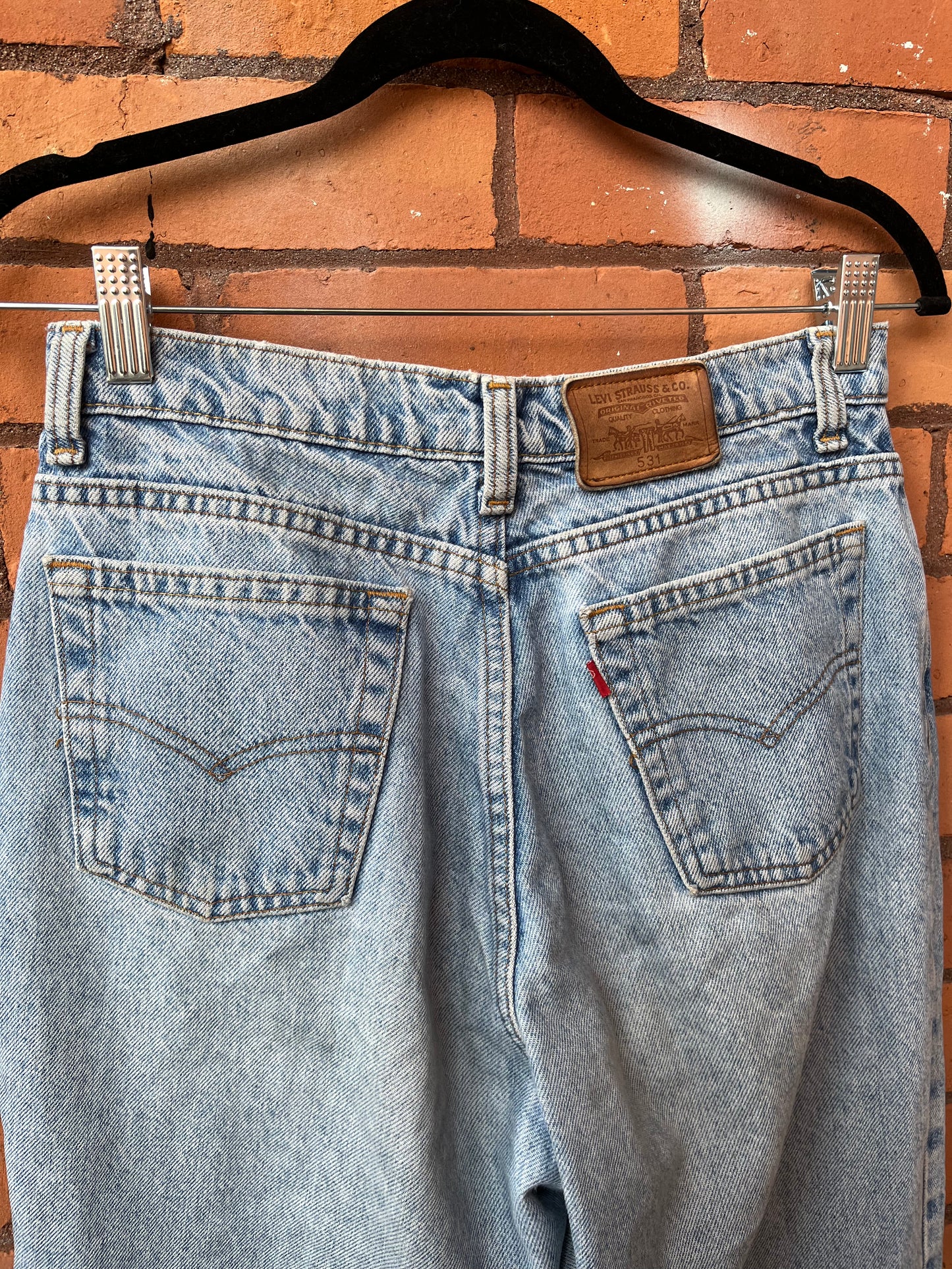 90’s Vintage Levi’s 531 Light Wash High Waist Jeans / 28 Waist