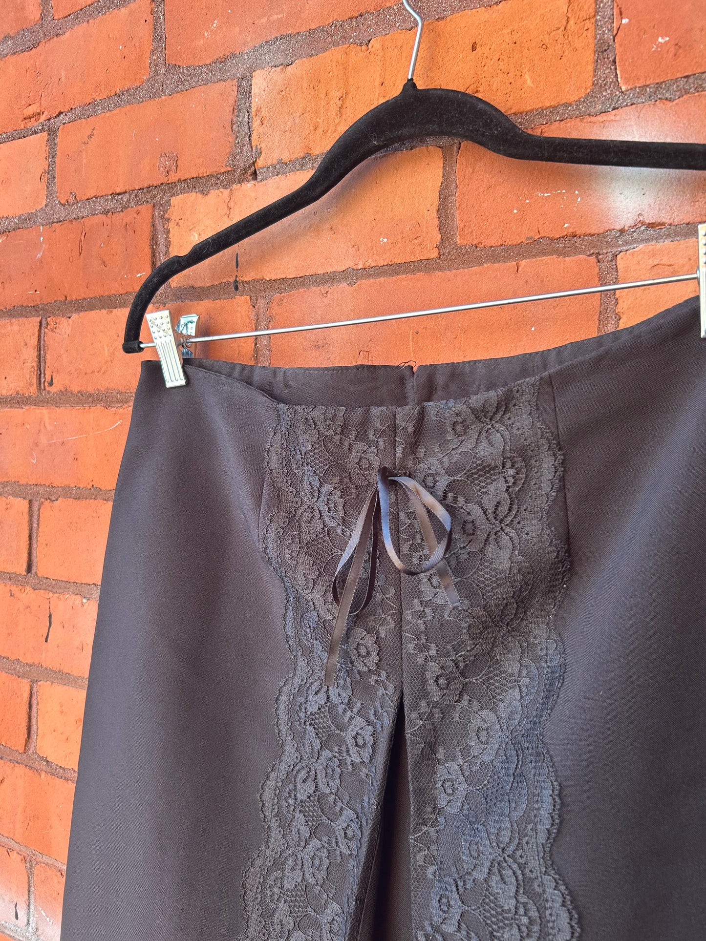 90’s Vintage Black Lace Mini Skirt / 31 Waist