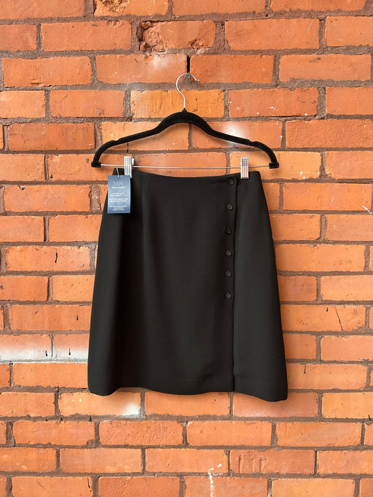 90's Vintage Black Button Down High Waist Skirt / 26 Waist
