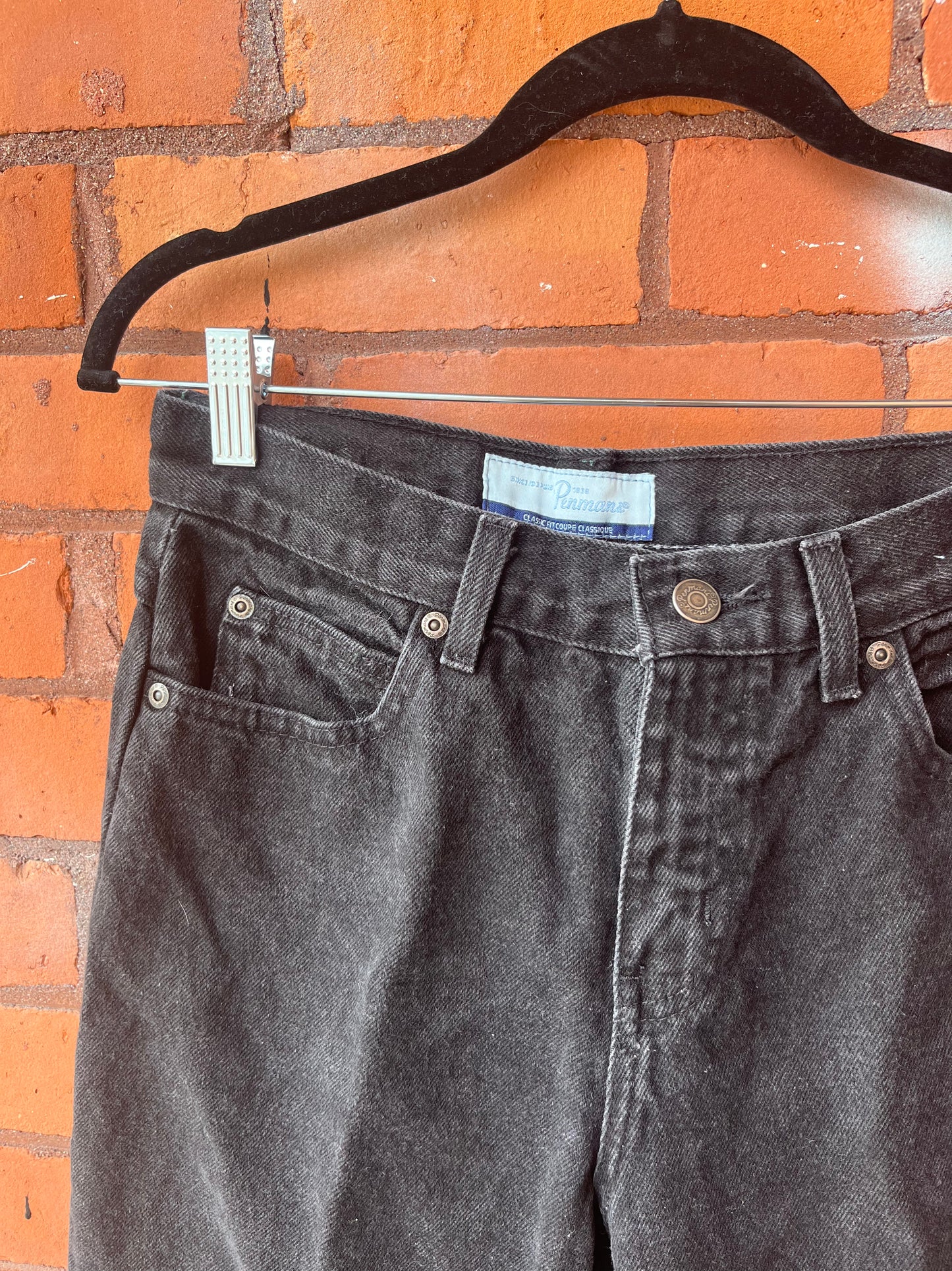 90’s Vintage Faded Black Straight Leg Jeans / 27 Waist