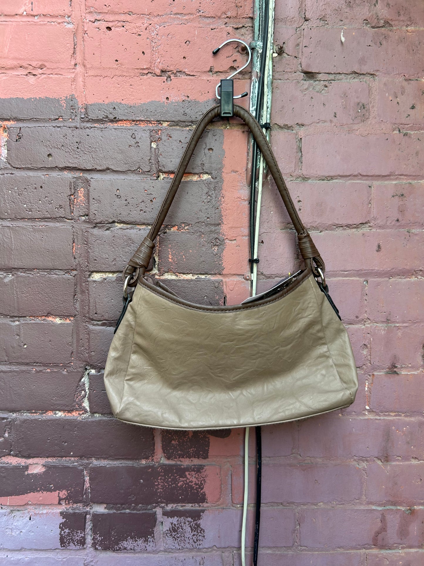 Y2K Vintage Faux Brown Leather Shoulder Purse