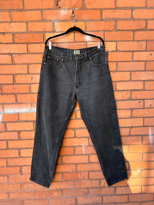 90’s Vintage Faded Black High Waist Jeans / 36 Waist